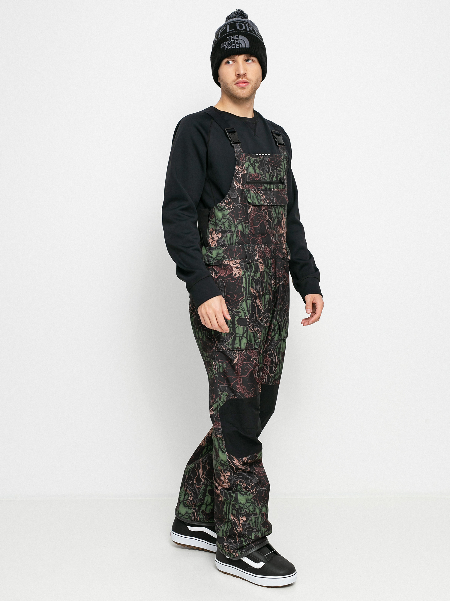 Męskie Spodnie snowboardowe Volcom Roan Bib Overall (woodland camo)