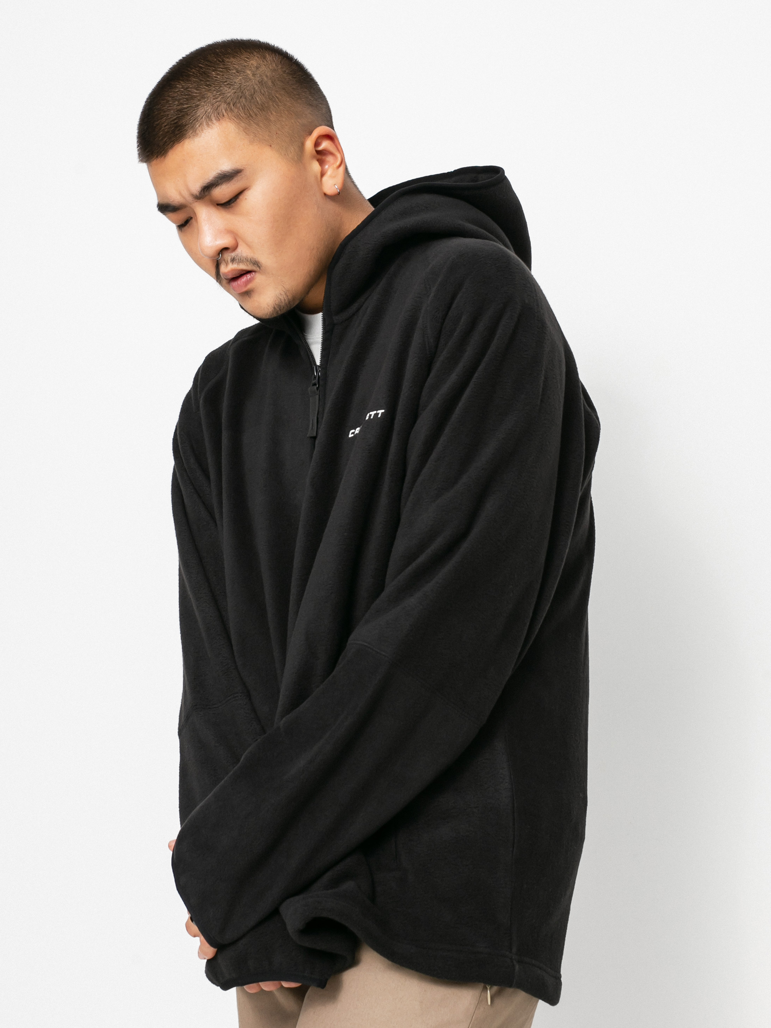 Bluza z kapturem Carhartt WIP Beaumont Half Zip HD (black/wax)