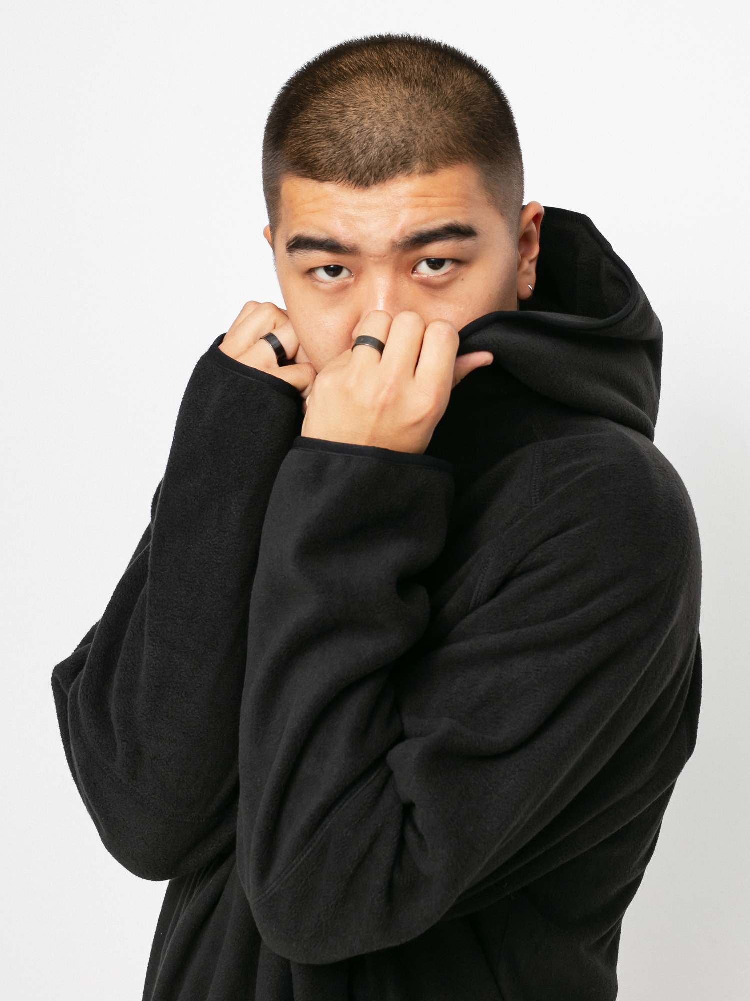 Bluza z kapturem Carhartt WIP Beaumont Half Zip HD (black/wax)