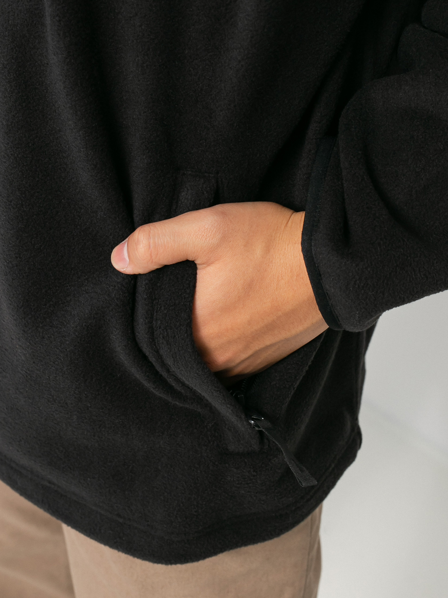 Bluza z kapturem Carhartt WIP Beaumont Half Zip HD (black/wax)