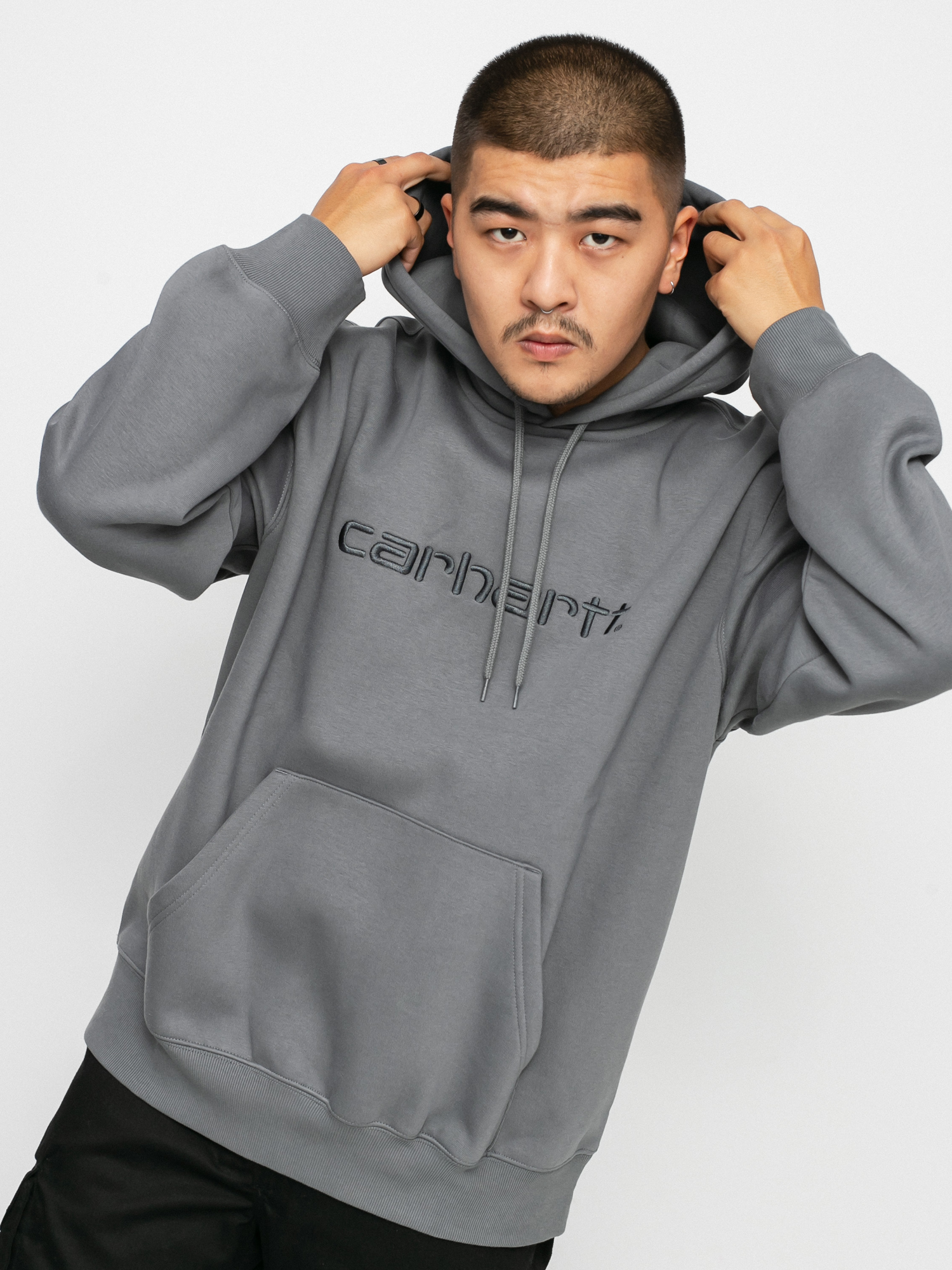 Bluza z kapturem Carhartt WIP Carhartt HD (shiver/blacksmith)