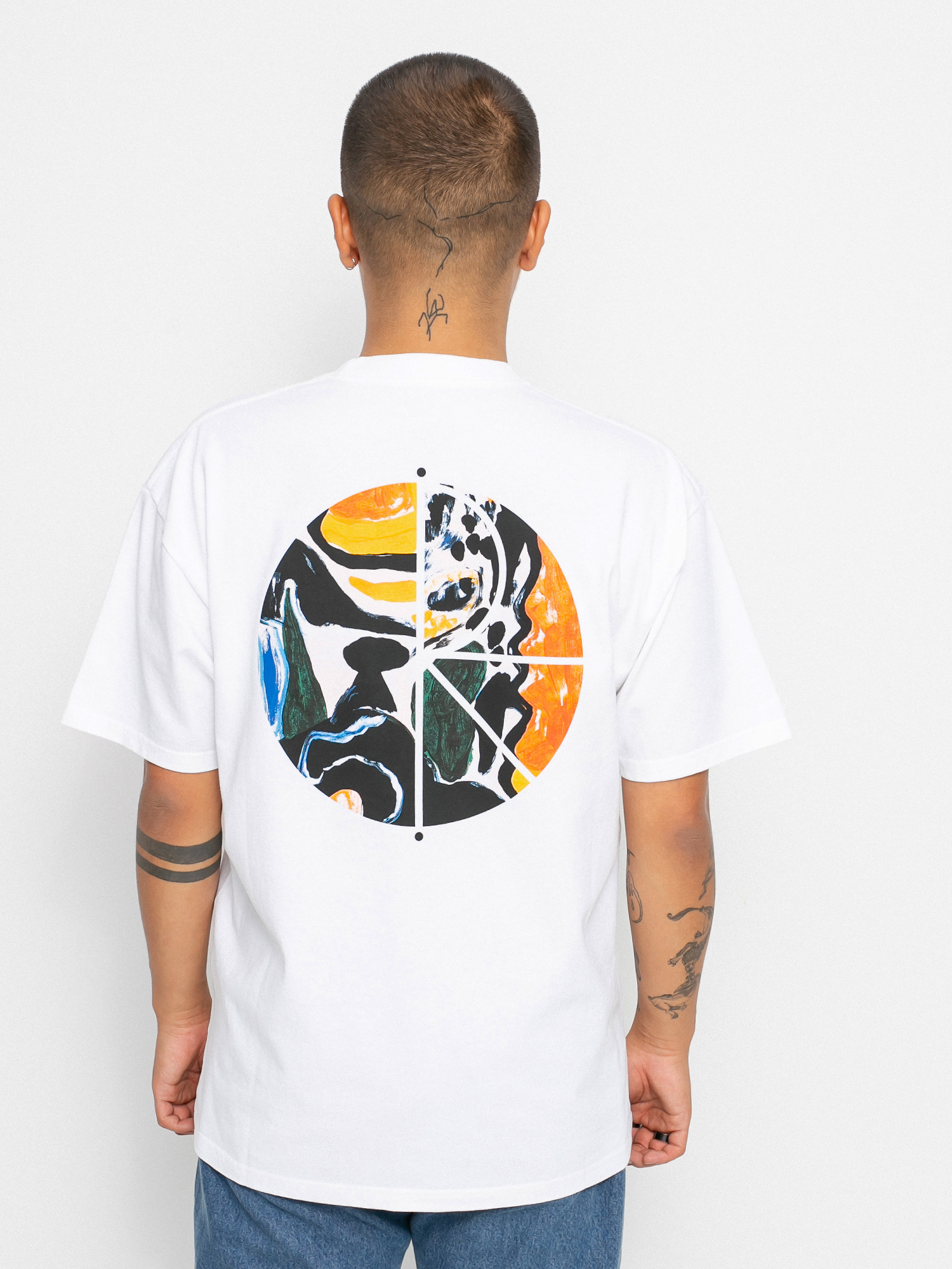 T-shirt Polar Skate Facescape Fill Logo (white)