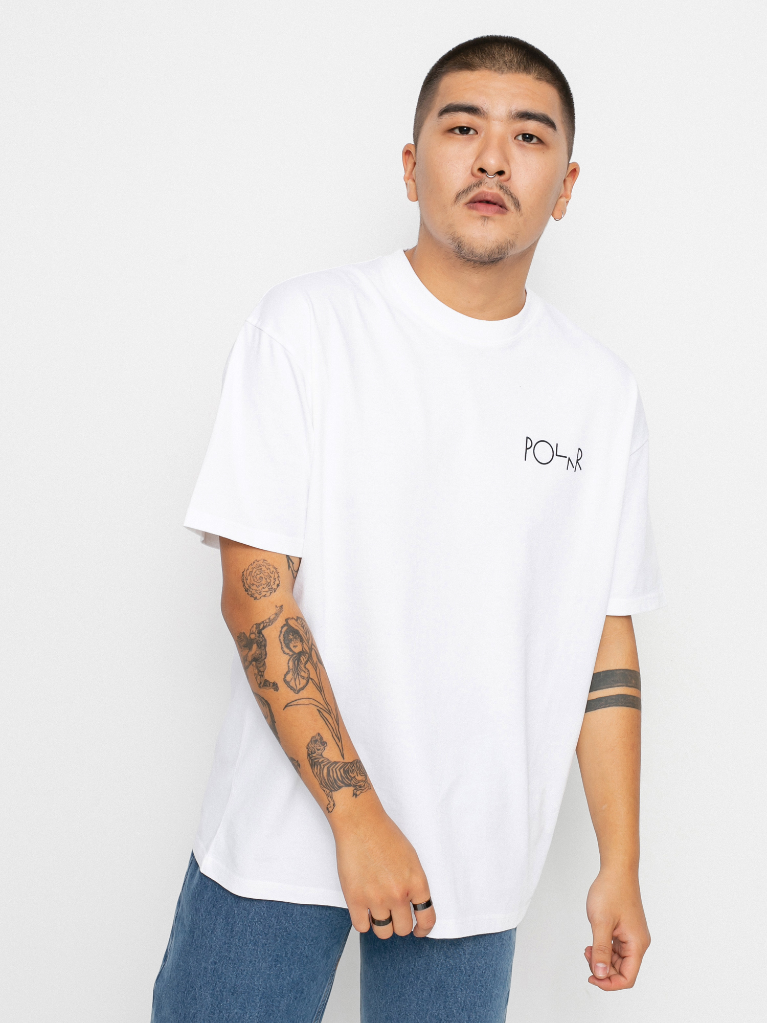 T-shirt Polar Skate Facescape Fill Logo (white)