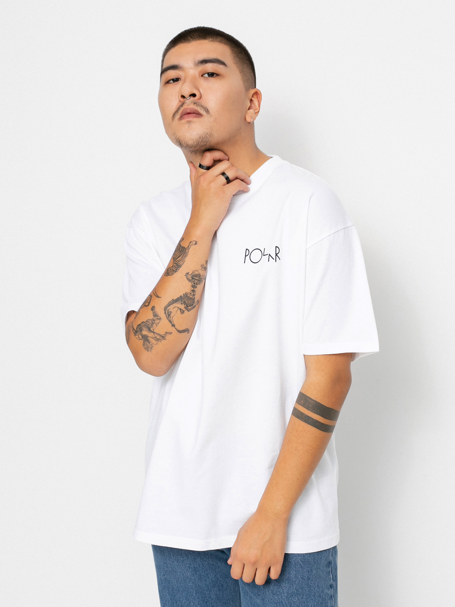 T-shirt Polar Skate Facescape Fill Logo (white)