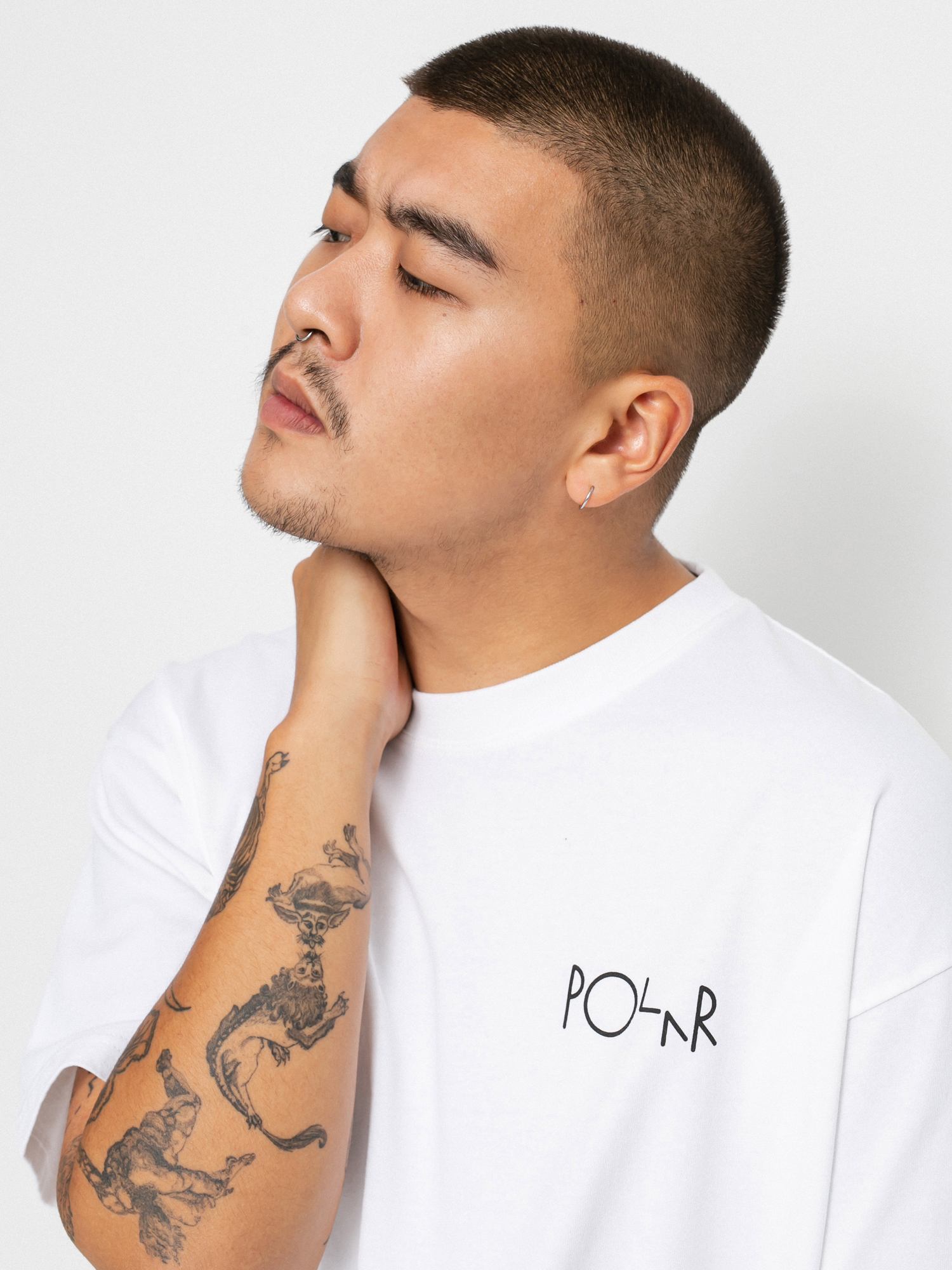 T-shirt Polar Skate Facescape Fill Logo (white)