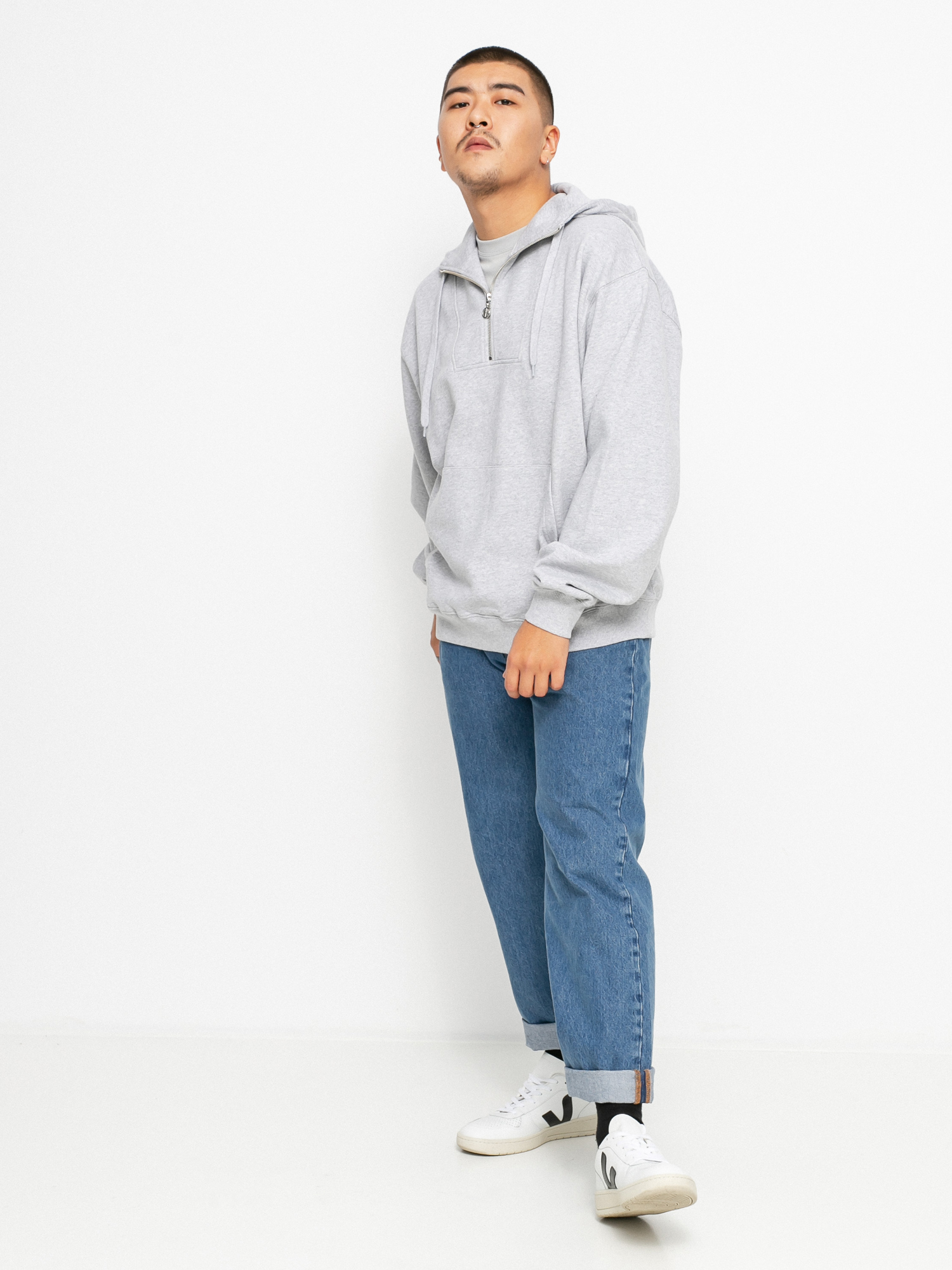 Bluza z kapturem Polar Skate Half Zip HD (sport grey)