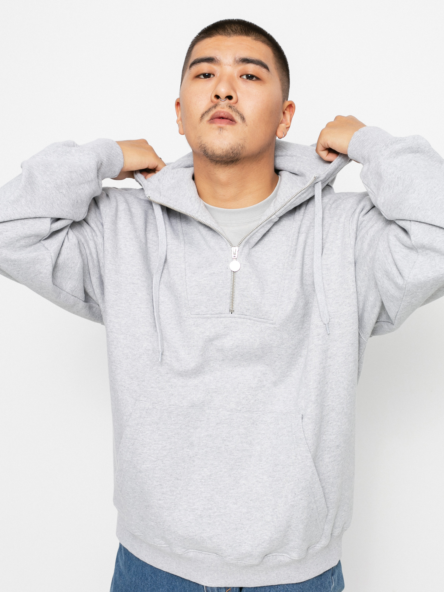Bluza z kapturem Polar Skate Half Zip HD (sport grey)