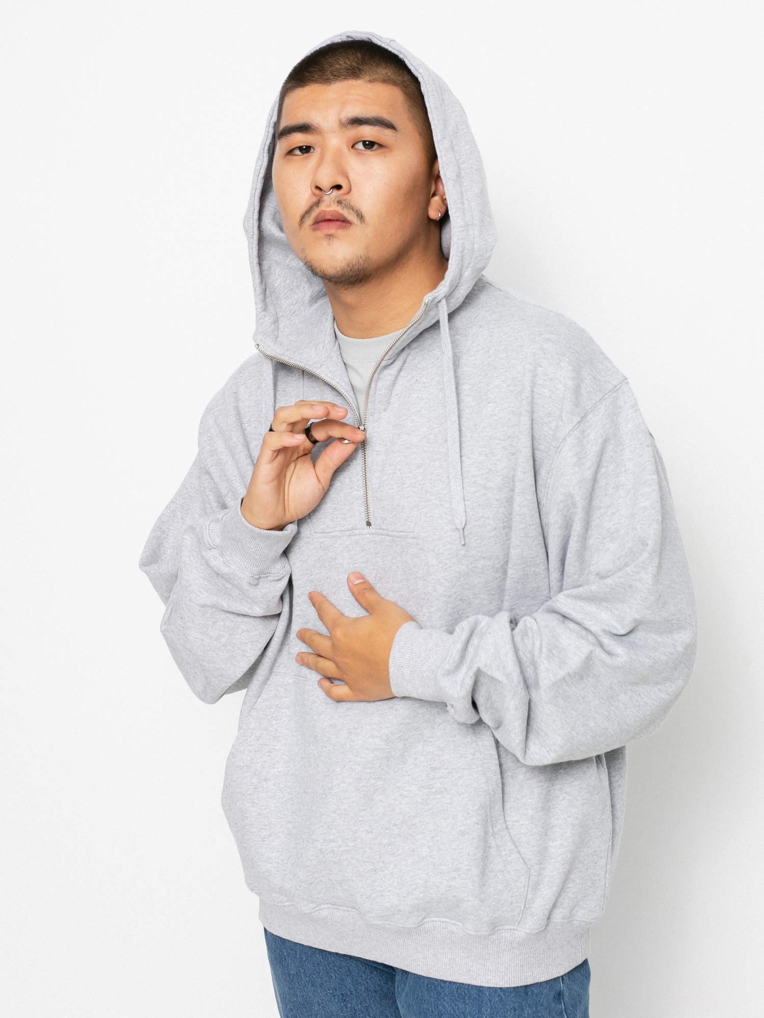 Bluza z kapturem Polar Skate Half Zip HD (sport grey)