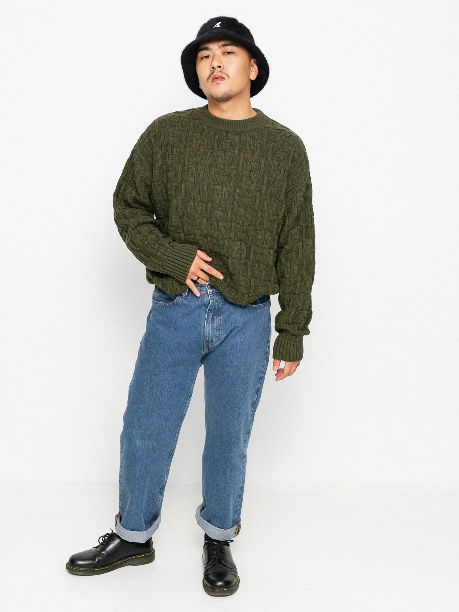 Sweter Polar Skate Square (army green)