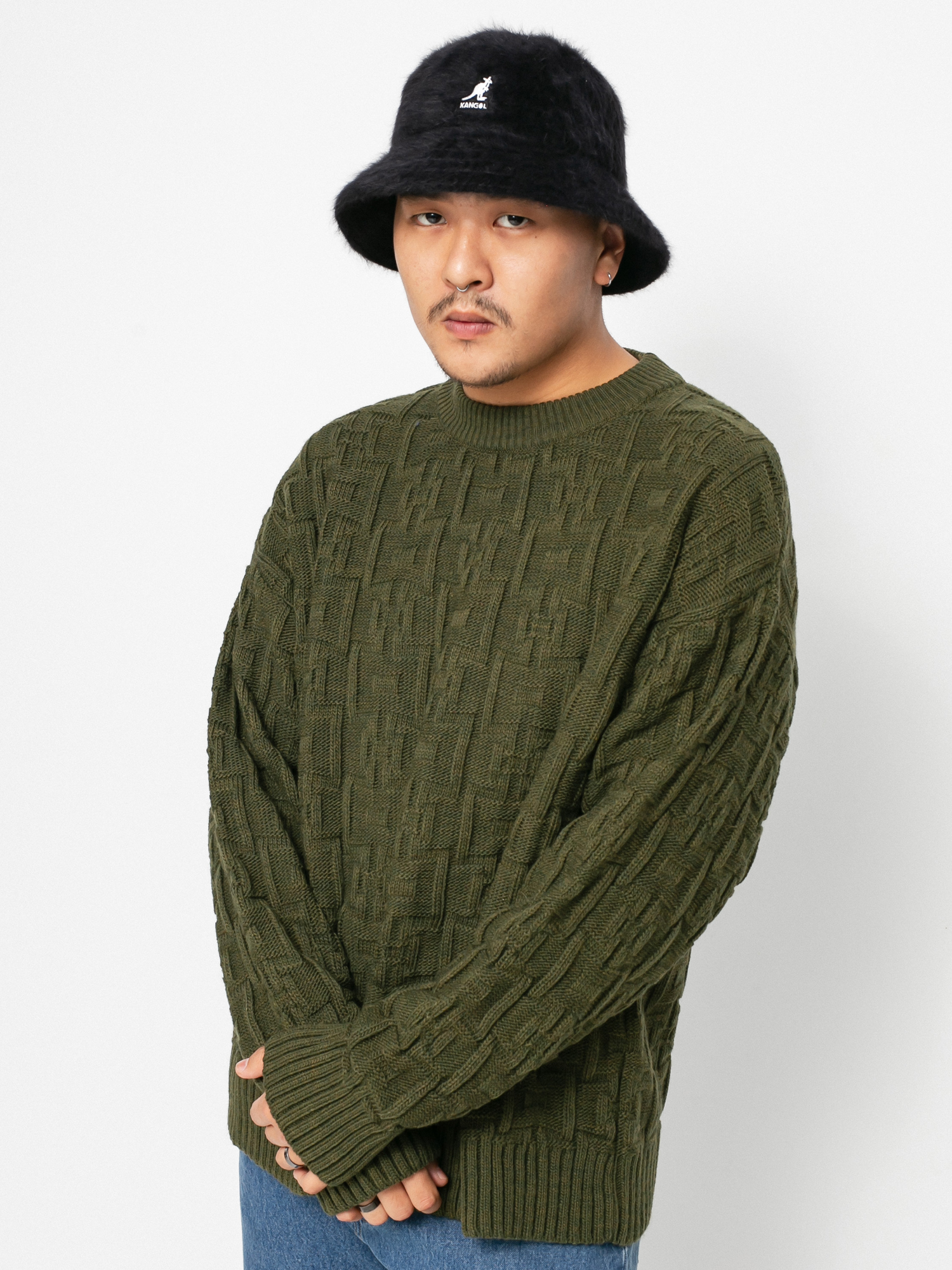 Sweter Polar Skate Square (army green)
