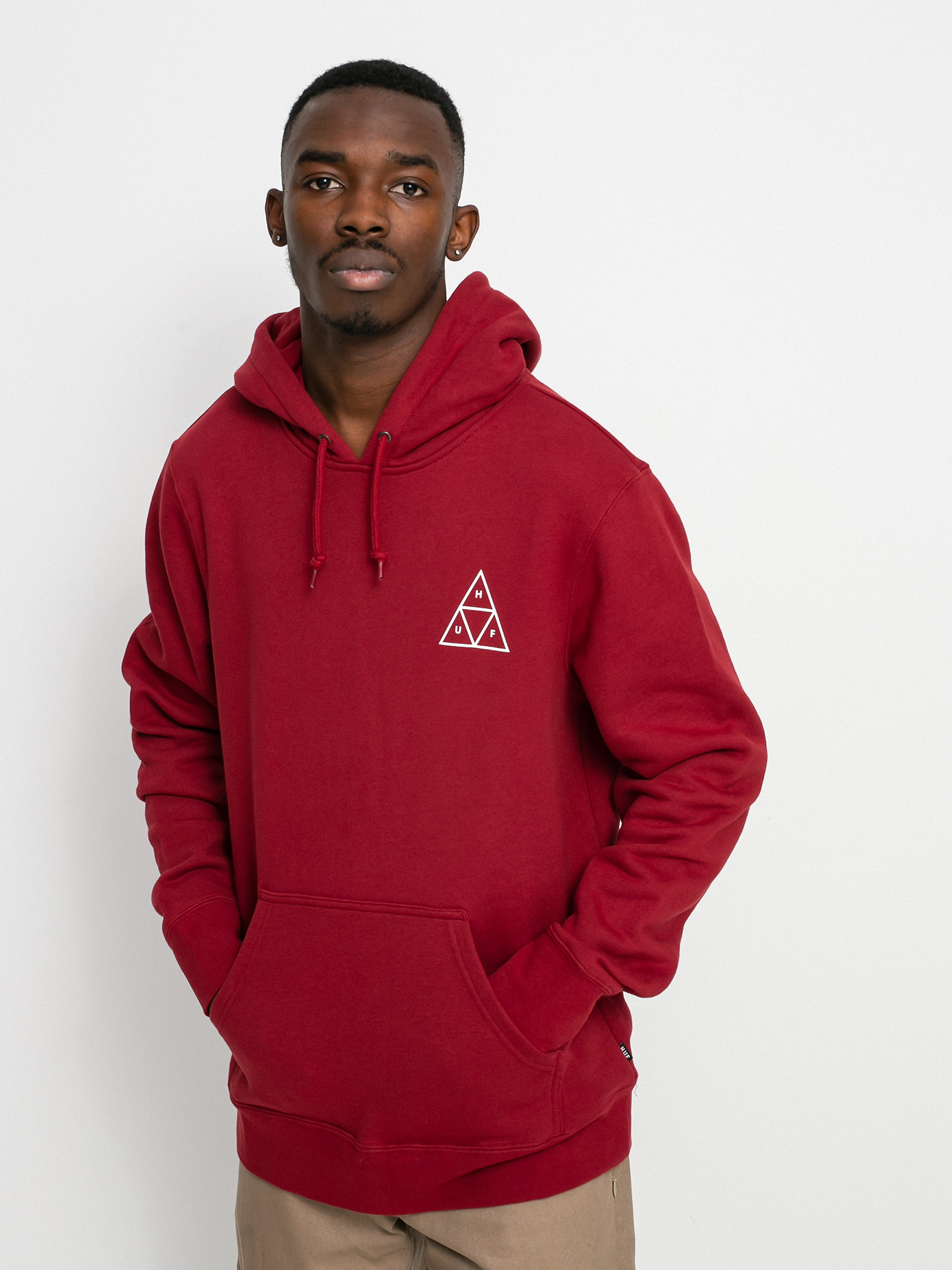 Bluza z kapturem HUF Essentials Triple Triangle HD (bloodstone)