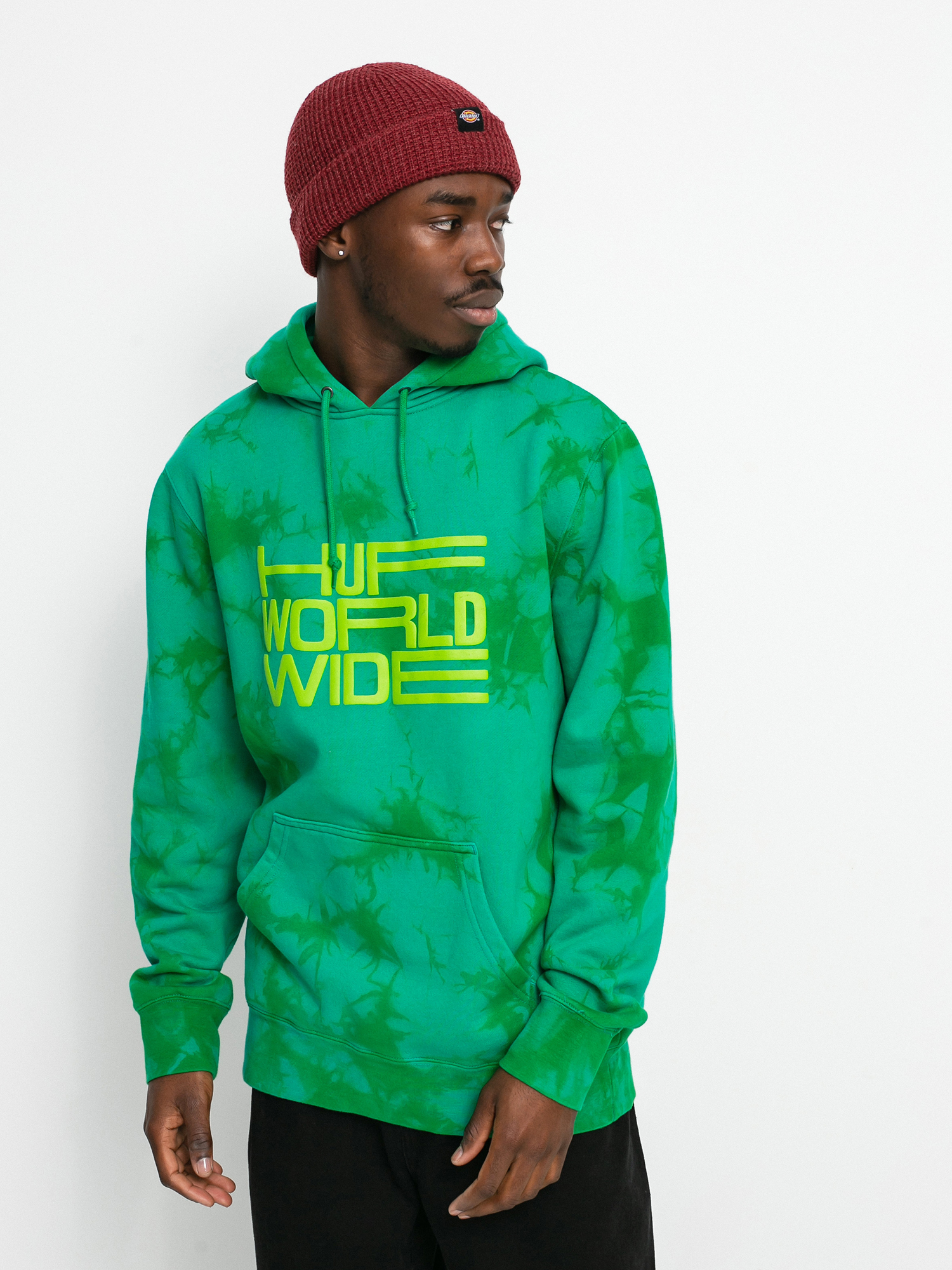 Bluza z kapturem HUF Broadcast Tiedye HD (blue)