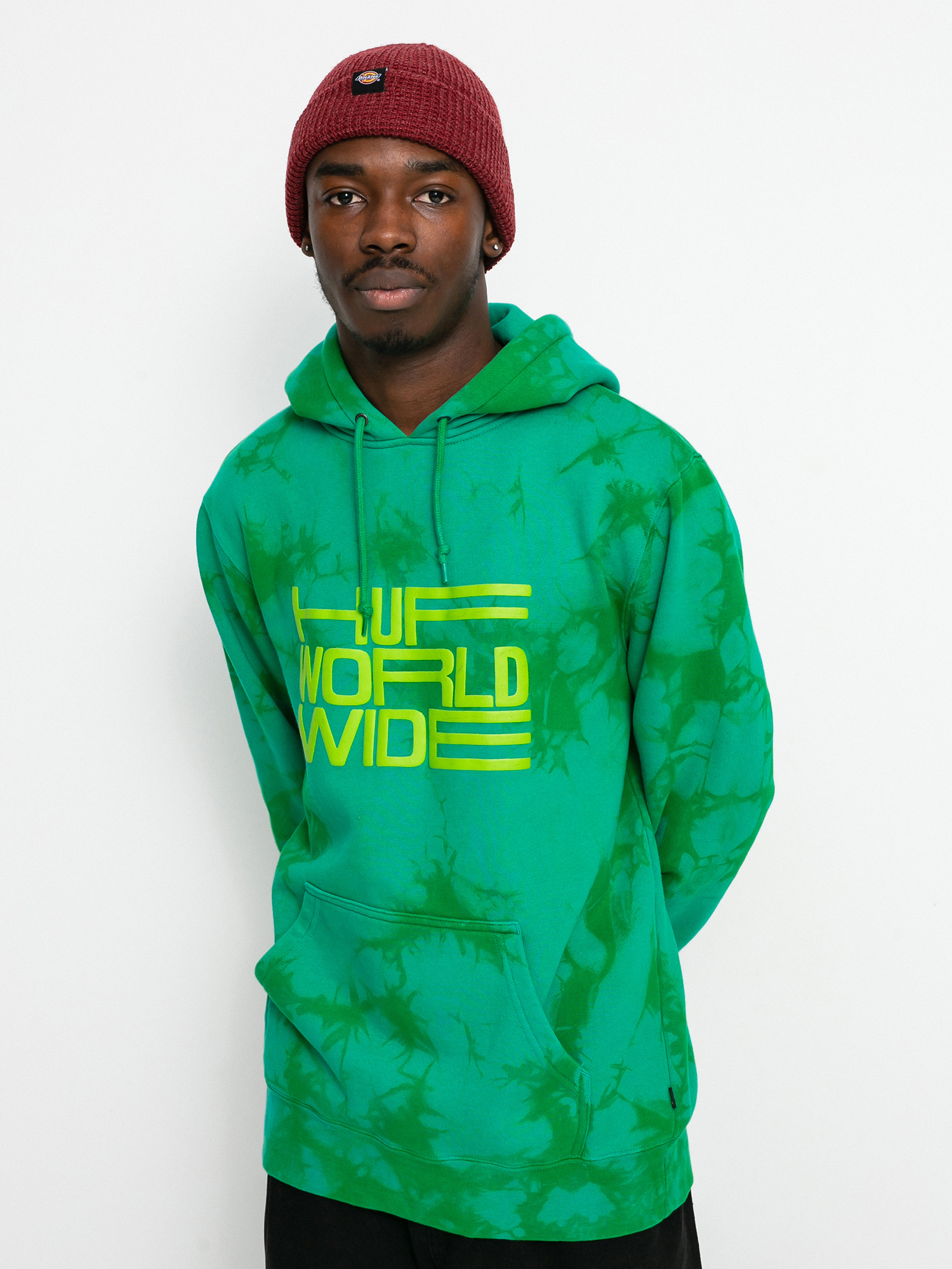 Bluza z kapturem HUF Broadcast Tiedye HD (blue)