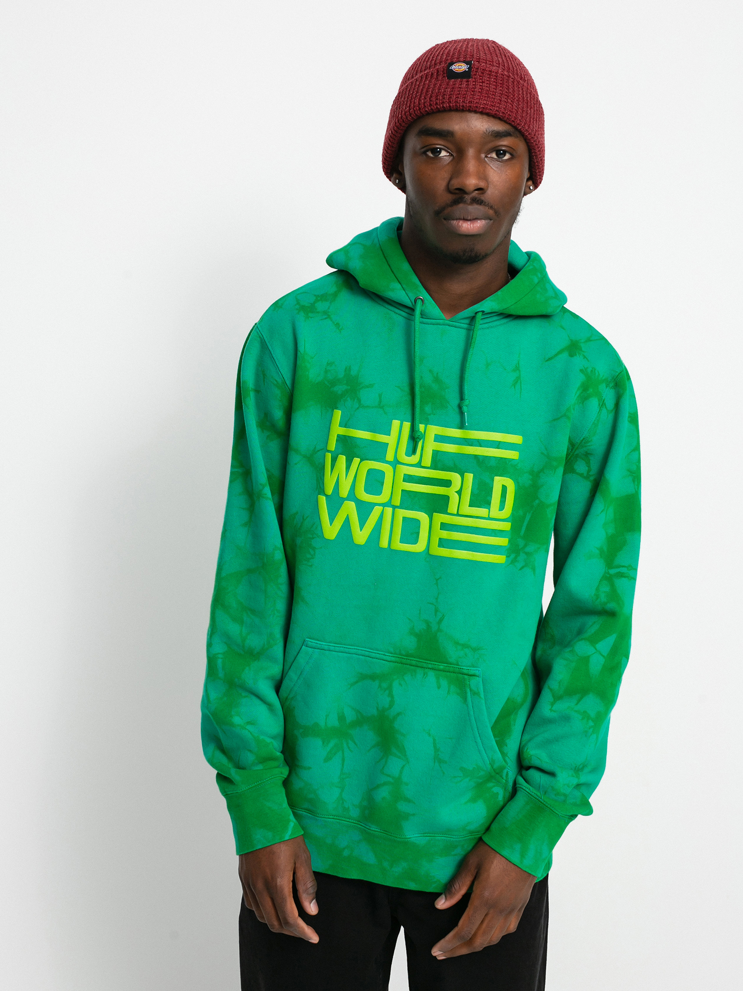 Bluza z kapturem HUF Broadcast Tiedye HD (blue)