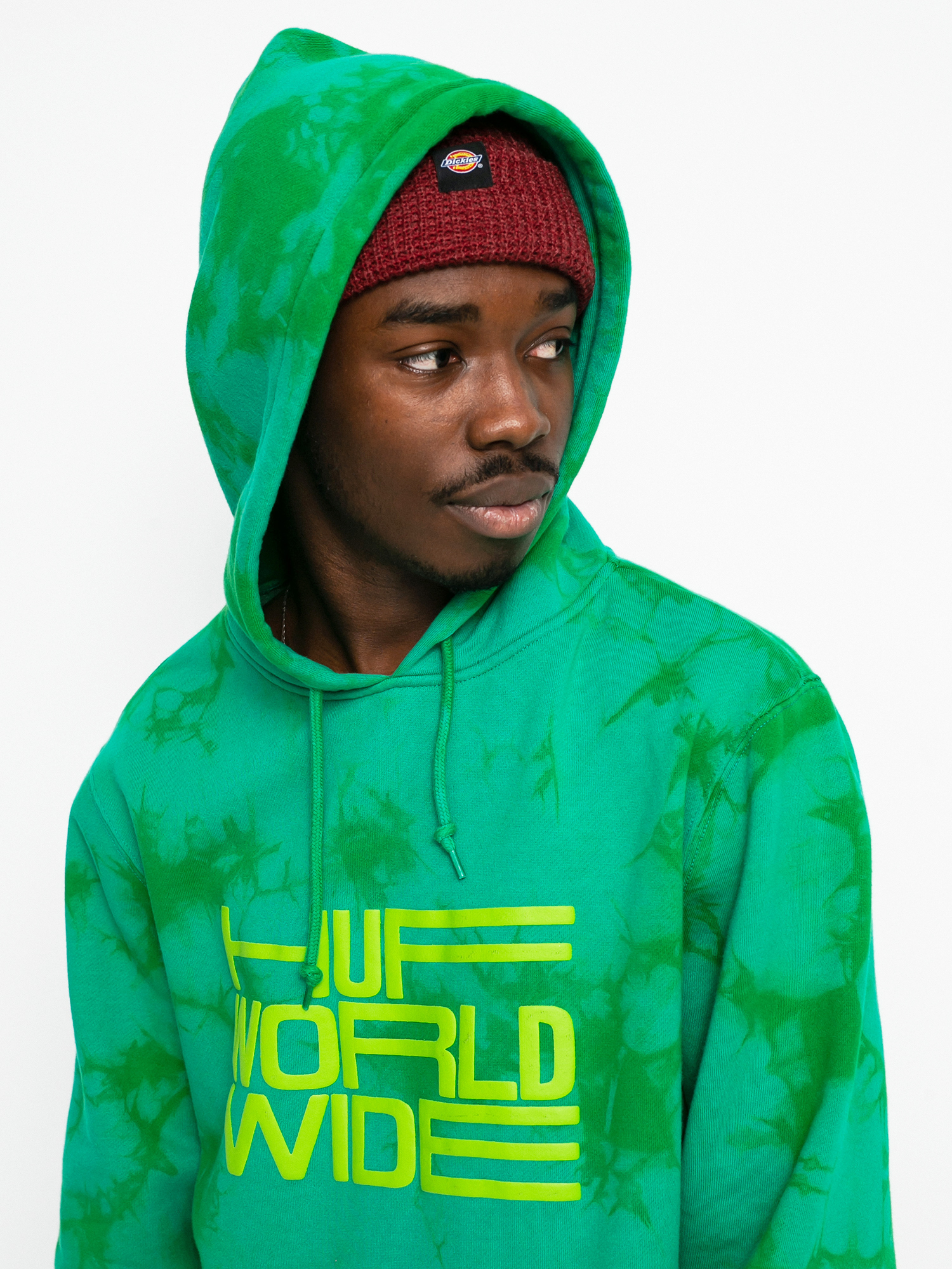 Bluza z kapturem HUF Broadcast Tiedye HD (blue)