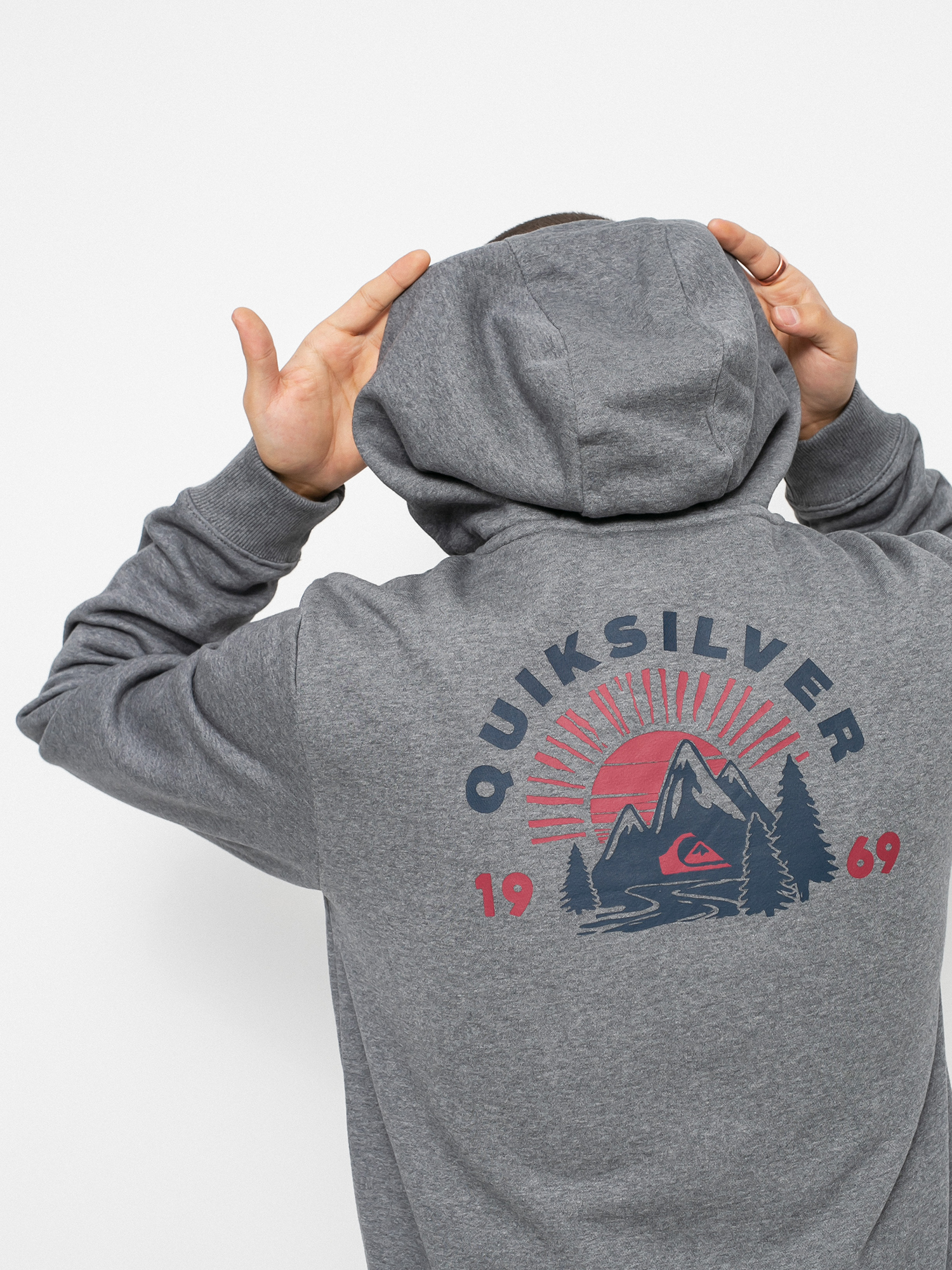 Męska Bluza aktywna Quiksilver Big Logo Snow ZHD (heather grey)