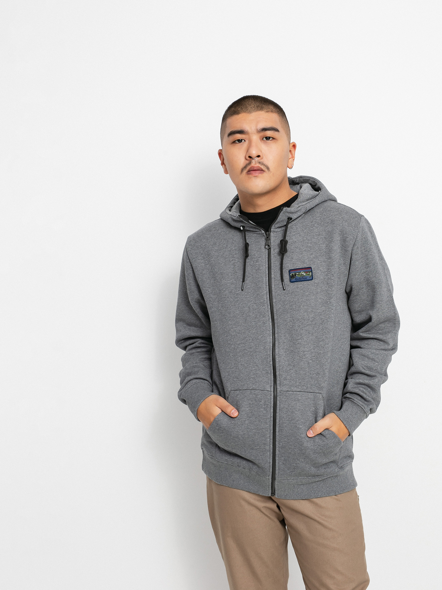 Męska Bluza aktywna Quiksilver Big Logo Snow ZHD (heather grey)
