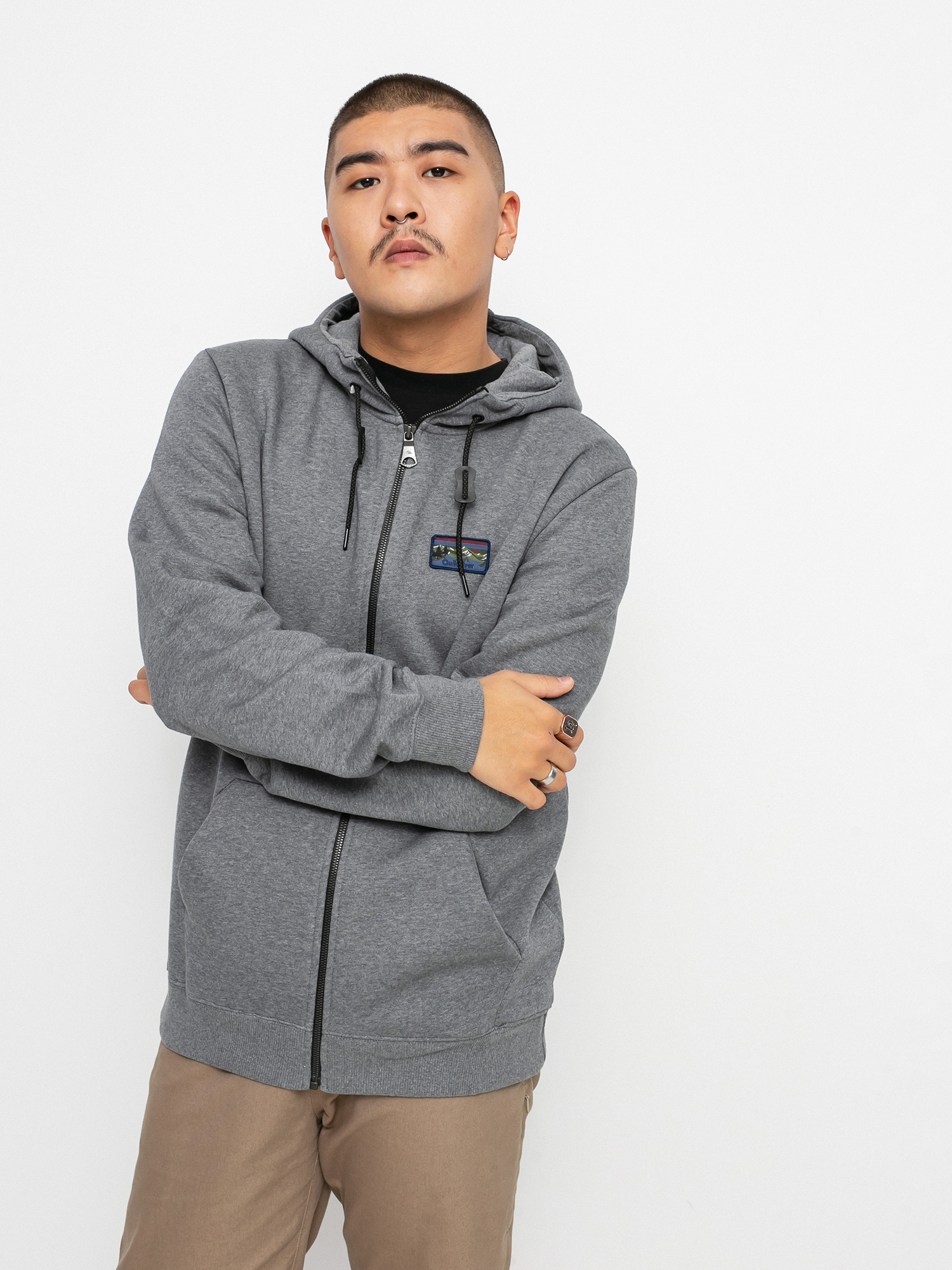Męska Bluza aktywna Quiksilver Big Logo Snow ZHD (heather grey)