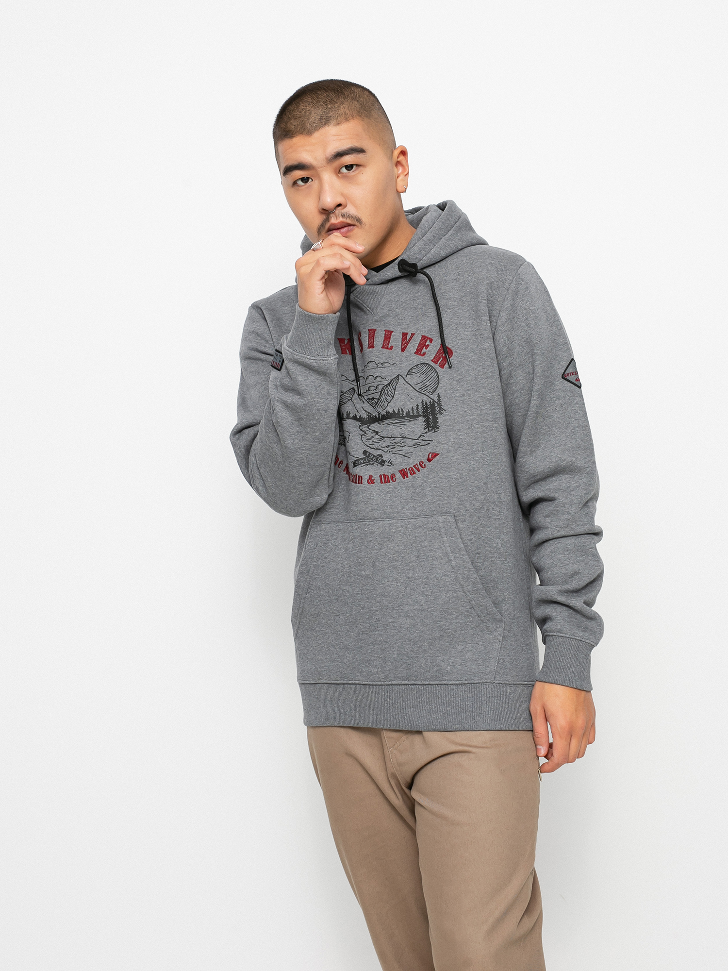 Męska Bluza aktywna Quiksilver Big Logo Snow HD (heather grey)