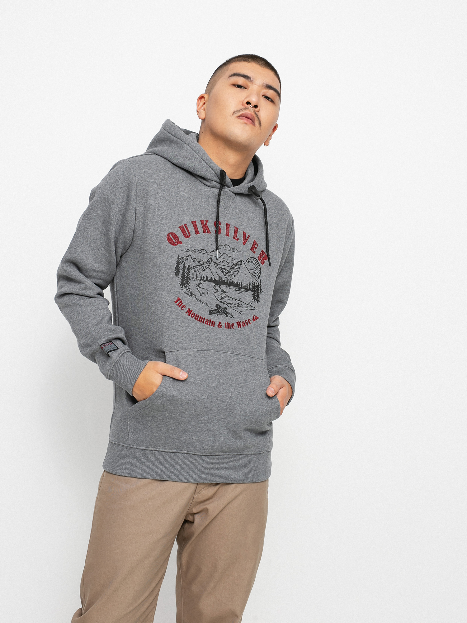 Męska Bluza aktywna Quiksilver Big Logo Snow HD (heather grey)