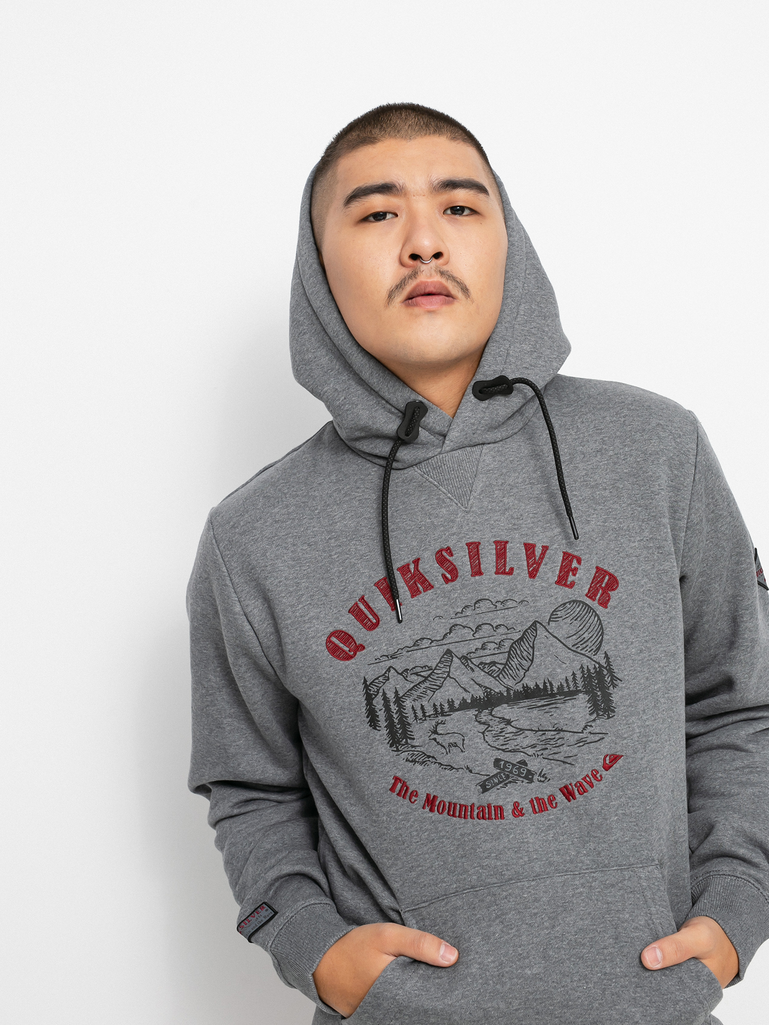 Męska Bluza aktywna Quiksilver Big Logo Snow HD (heather grey)