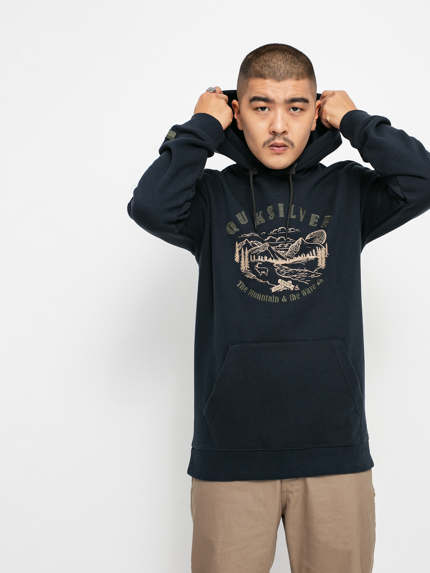 Męska Bluza aktywna Quiksilver Big Logo Snow HD (true black)