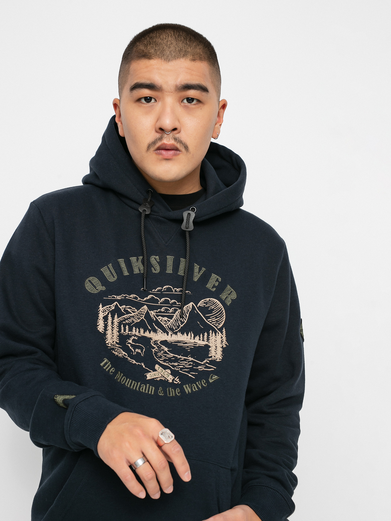 Męska Bluza aktywna Quiksilver Big Logo Snow HD (true black)