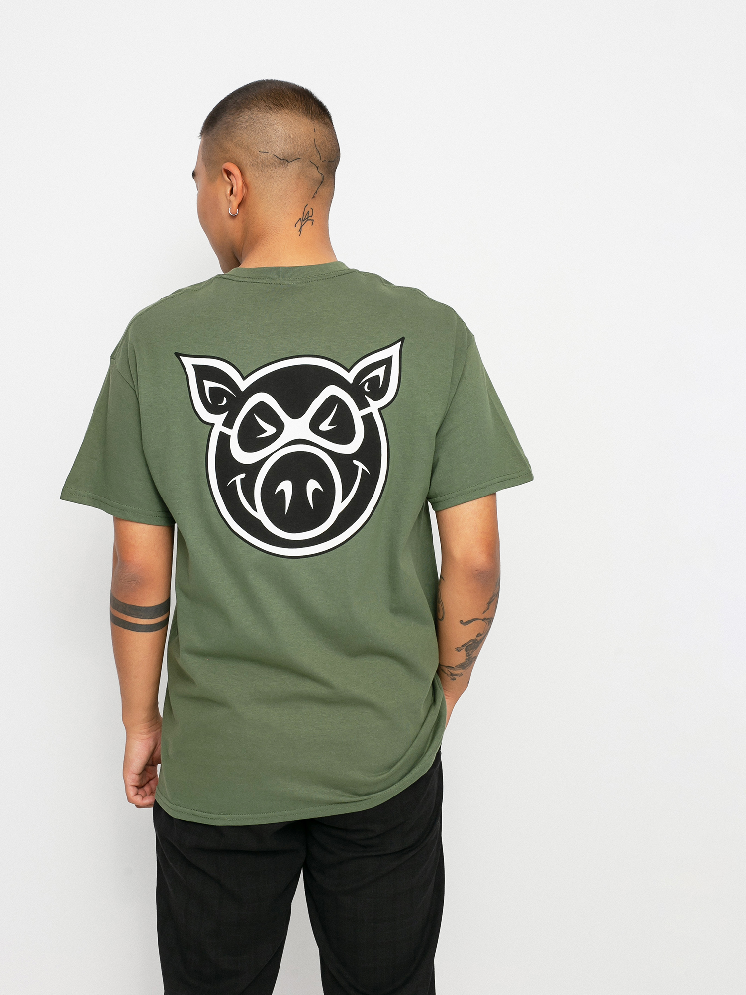 T-shirt Pig F And B Head (military)