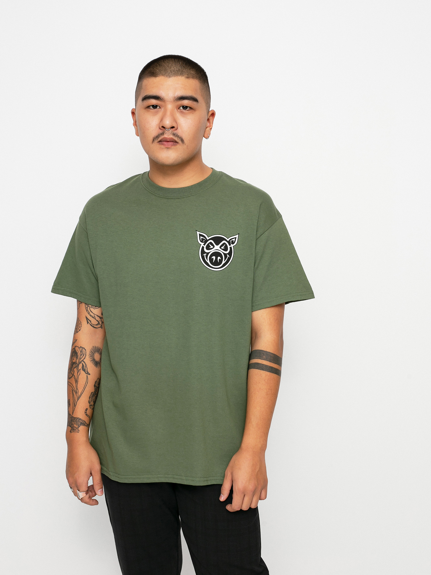 T-shirt Pig F And B Head (military)