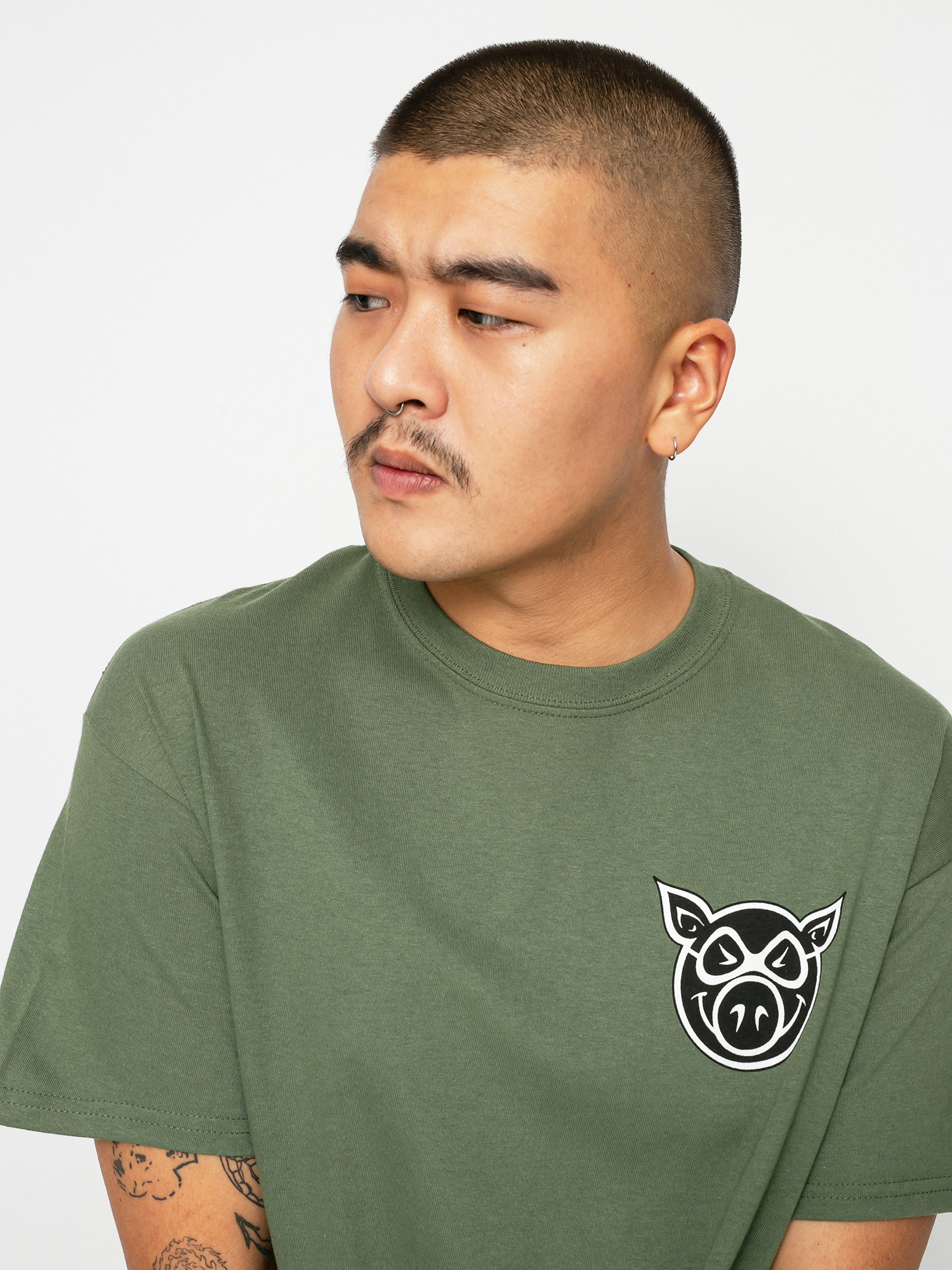 T-shirt Pig F And B Head (military)