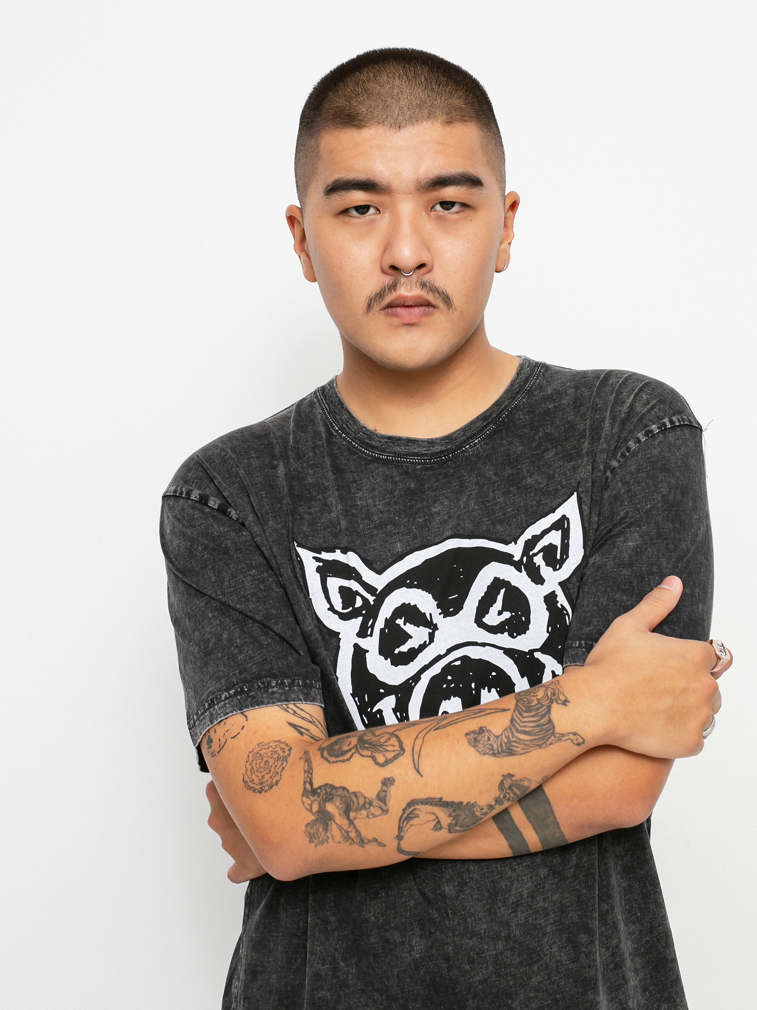 T-shirt Pig Stonewash (black)