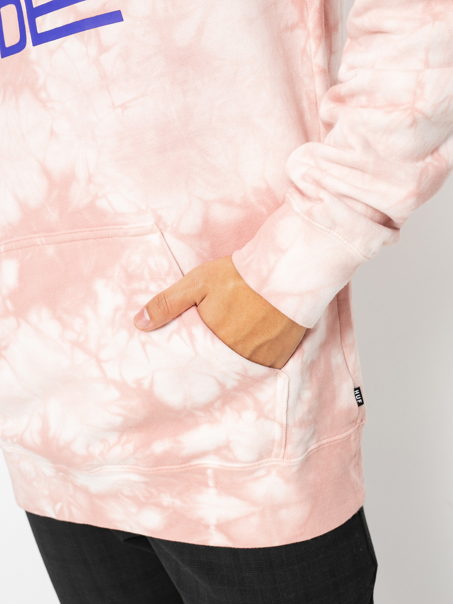 Bluza z kapturem HUF Broadcast Tiedye HD (coral)