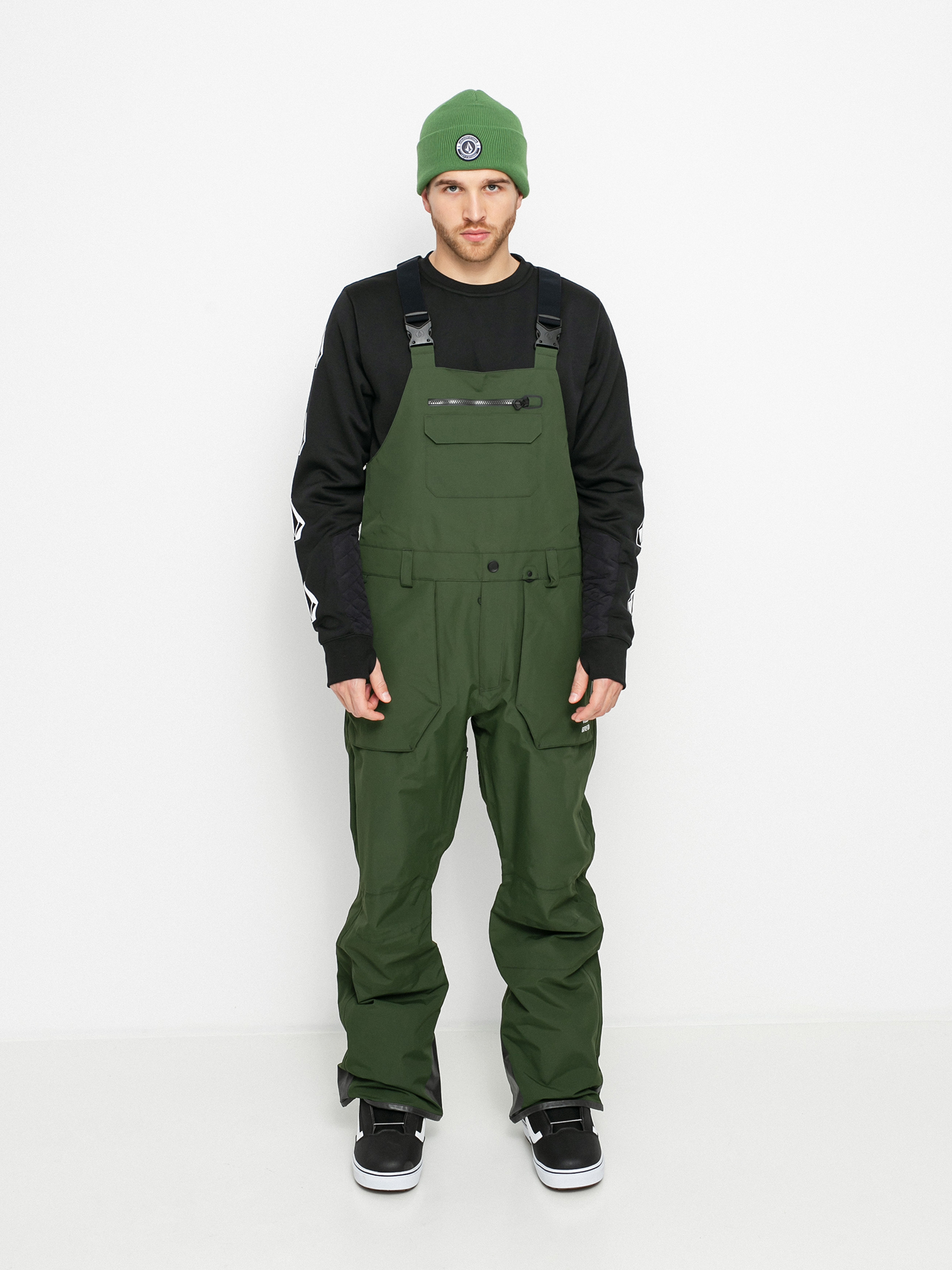 Męskie Spodnie snowboardowe Volcom Rain Gore Bib Overall (saturated green)