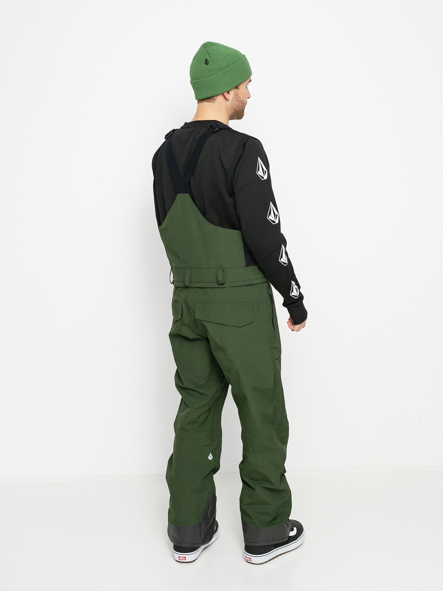 Męskie Spodnie snowboardowe Volcom Rain Gore Bib Overall (saturated green)