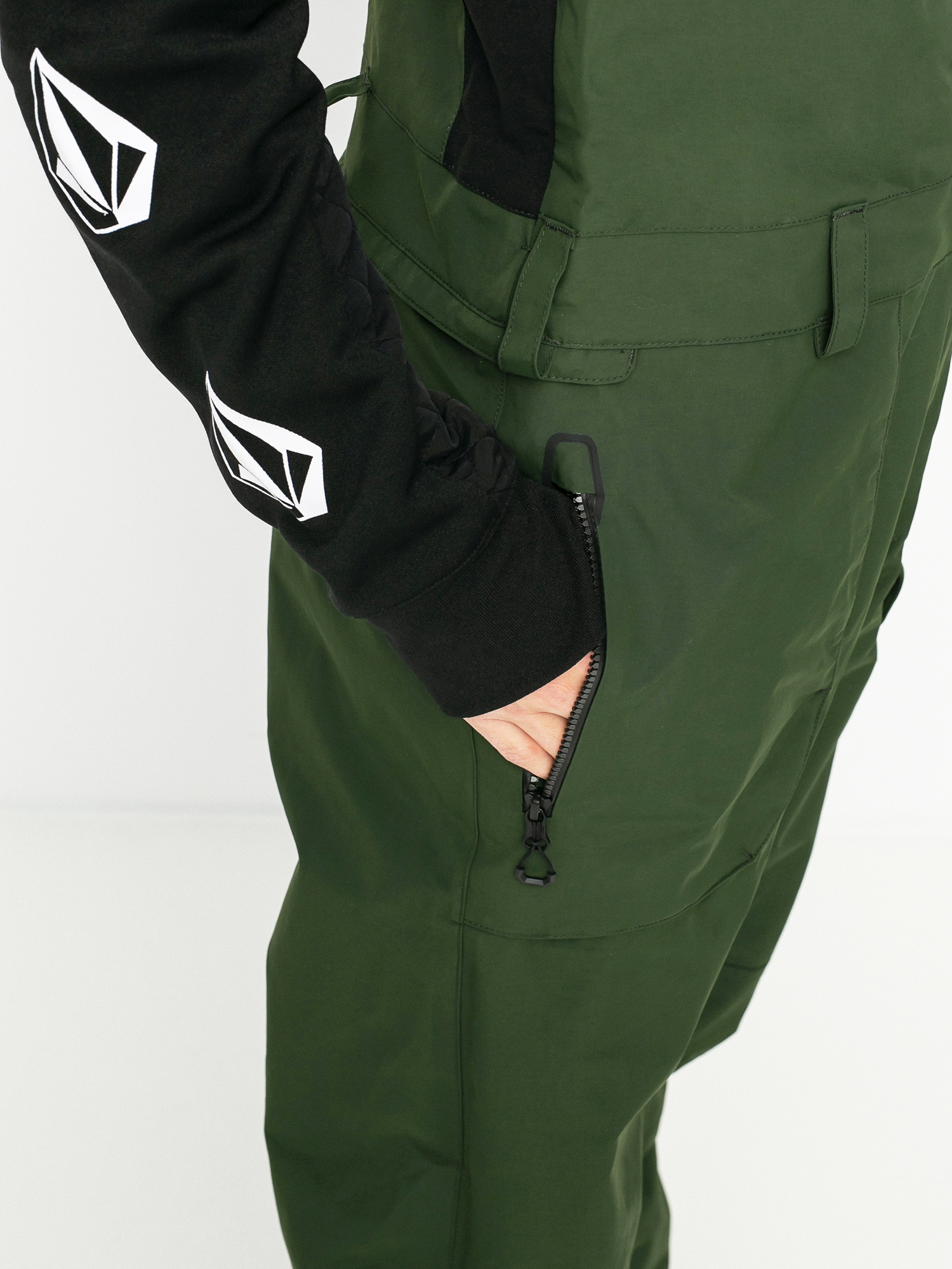 Męskie Spodnie snowboardowe Volcom Rain Gore Bib Overall (saturated green)