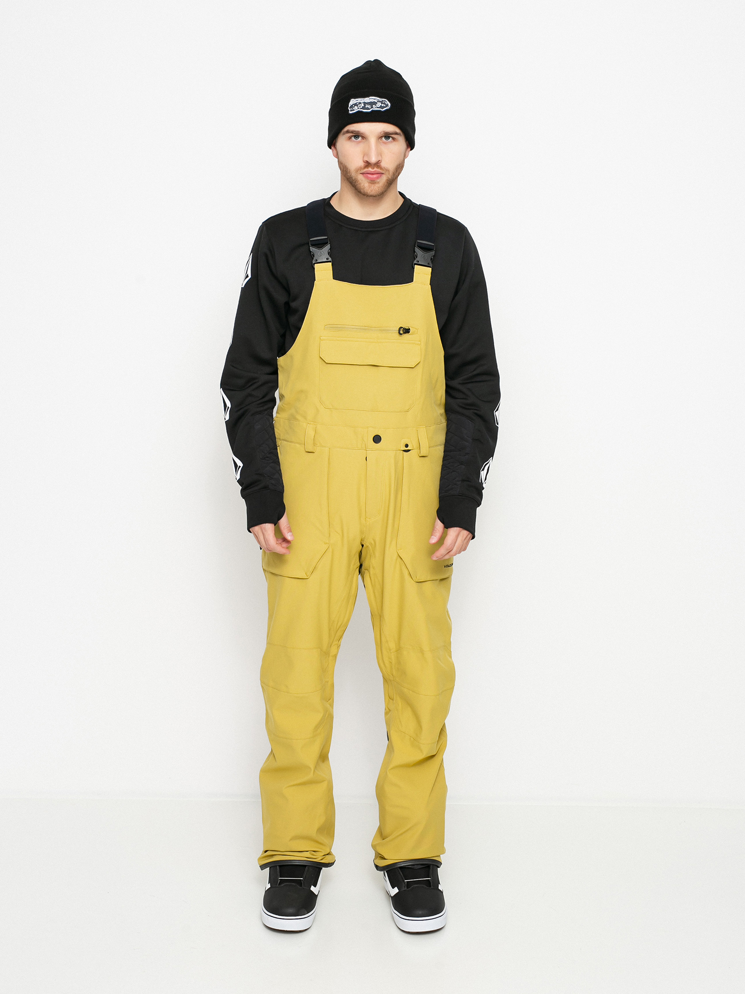 Męskie Spodnie snowboardowe Volcom Roan Bib Overall (gold)