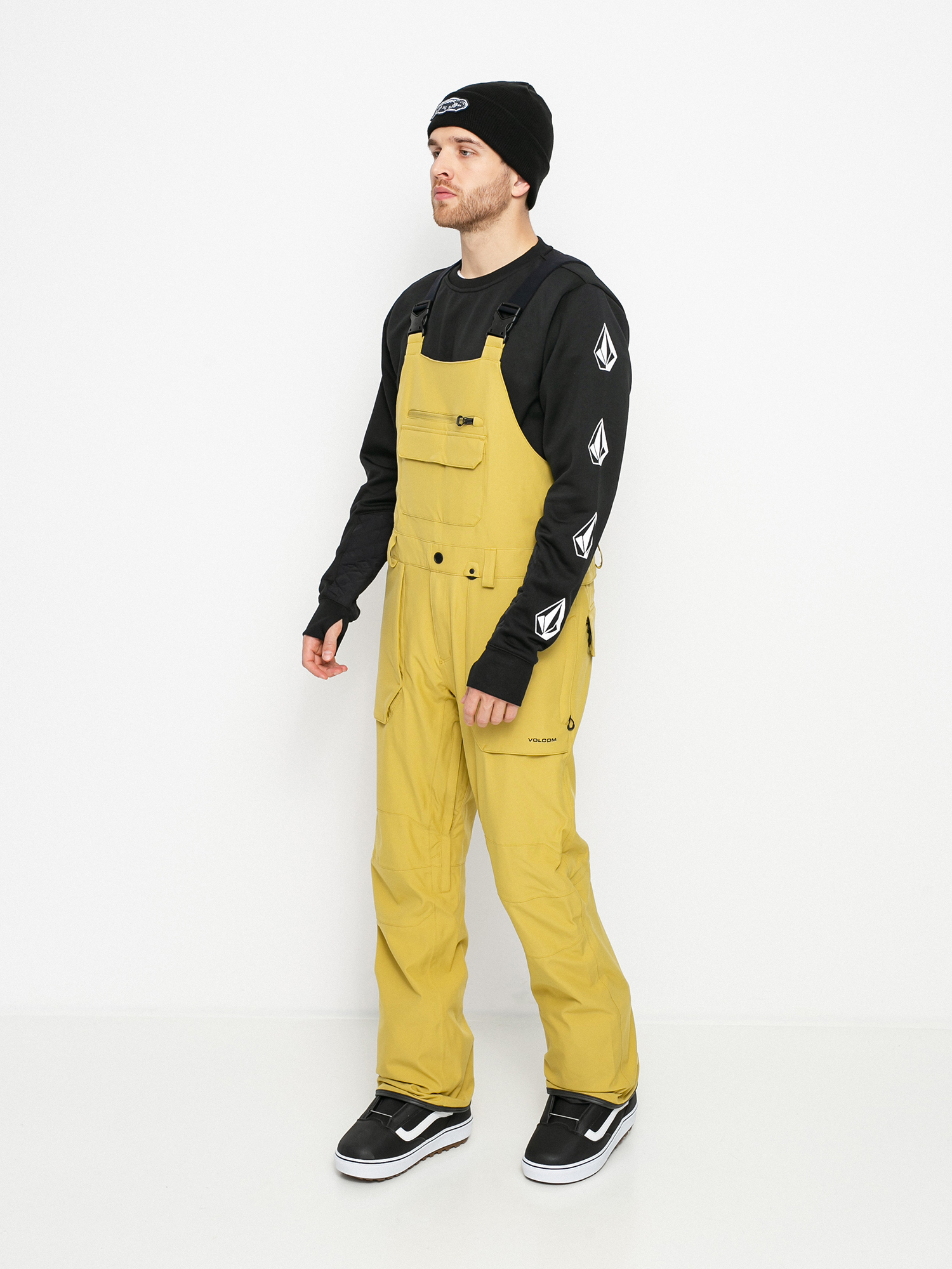 Męskie Spodnie snowboardowe Volcom Roan Bib Overall (gold)