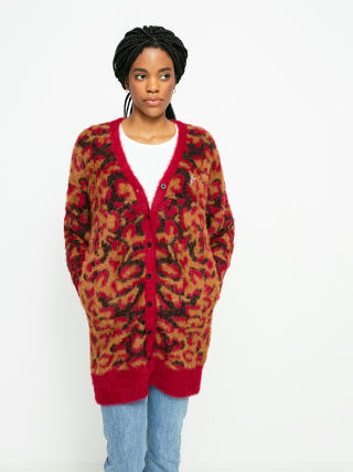 Sweter HUF Leopard Knit Duster Wmn (bloodstone)