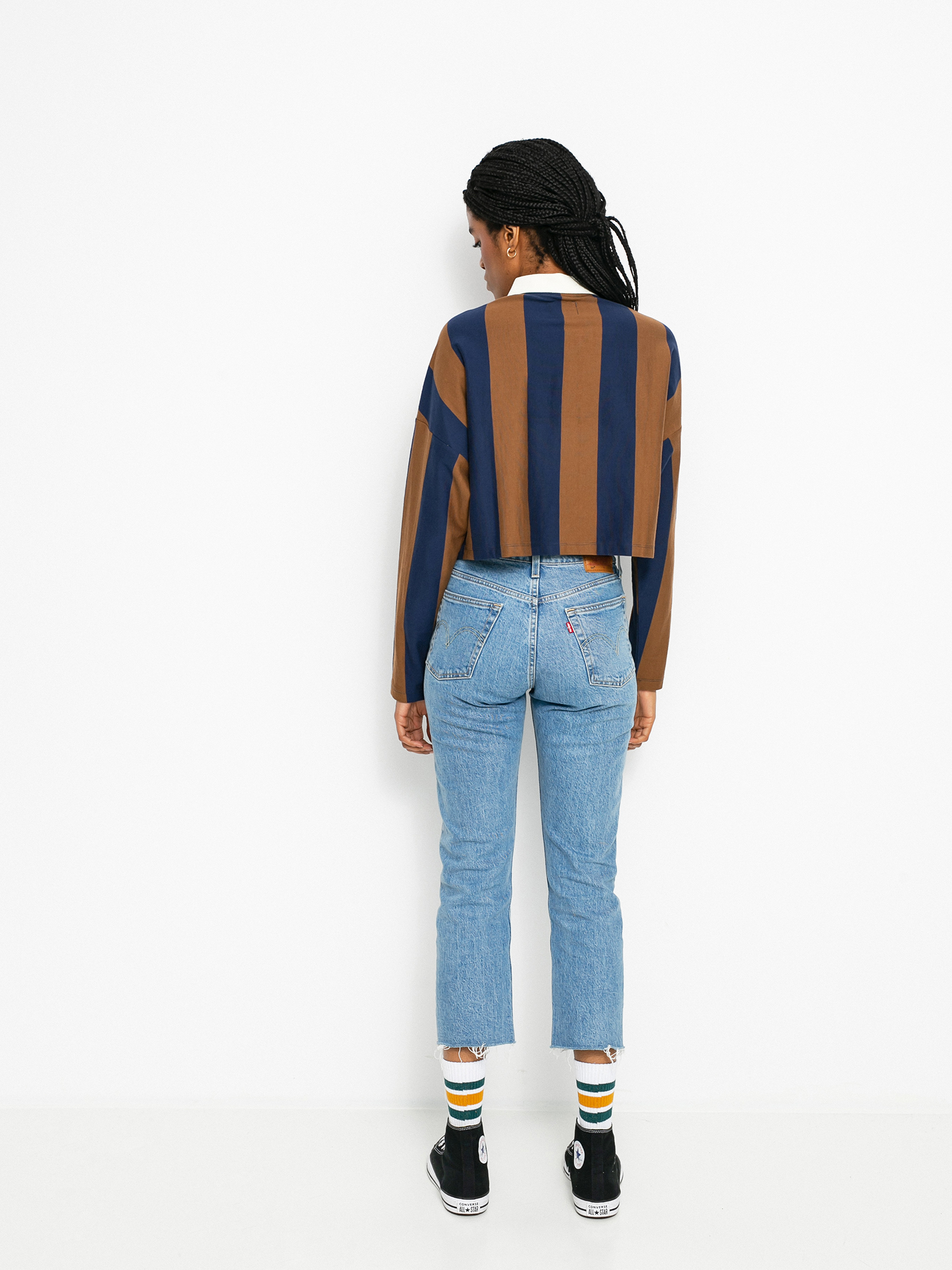 Longsleeve HUF Marka Crop Polo Wmn (toffee)
