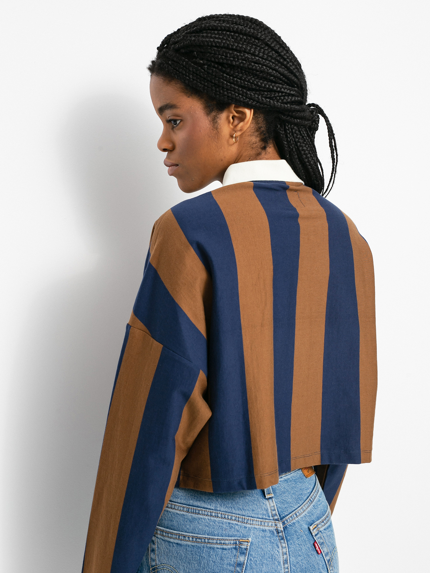 Longsleeve HUF Marka Crop Polo Wmn (toffee)