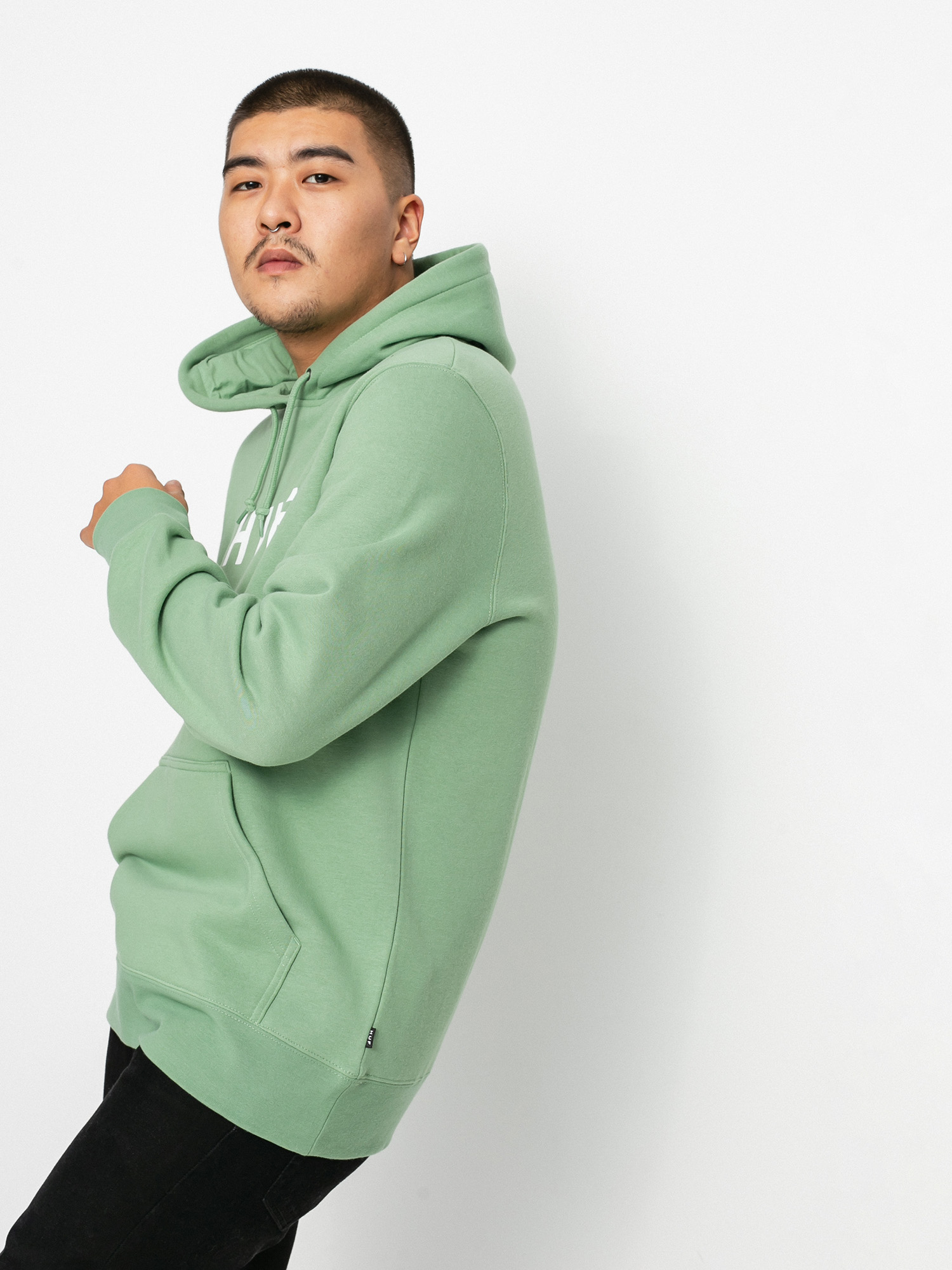 Bluza z kapturem HUF Essentials OG Logo HD (basil)