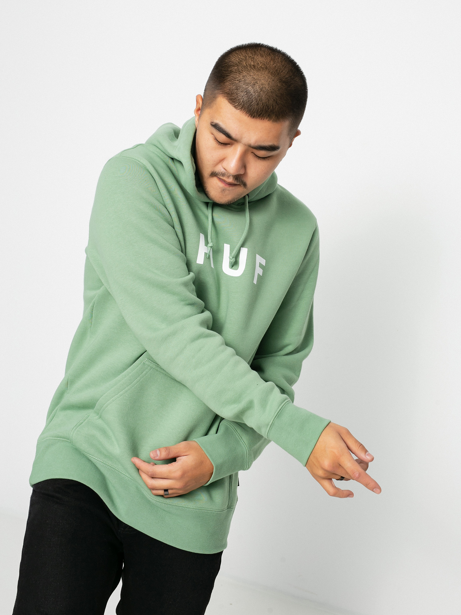 Bluza z kapturem HUF Essentials OG Logo HD (basil)