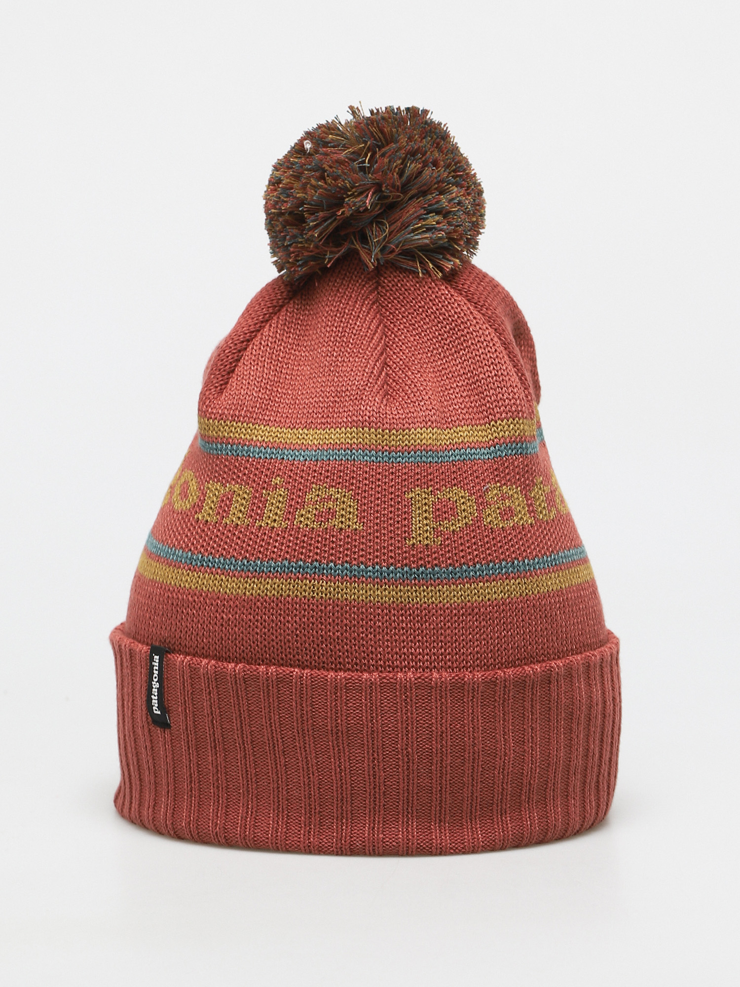 Czapka zimowa Patagonia Powder Town (park stripe knit/spanish red)