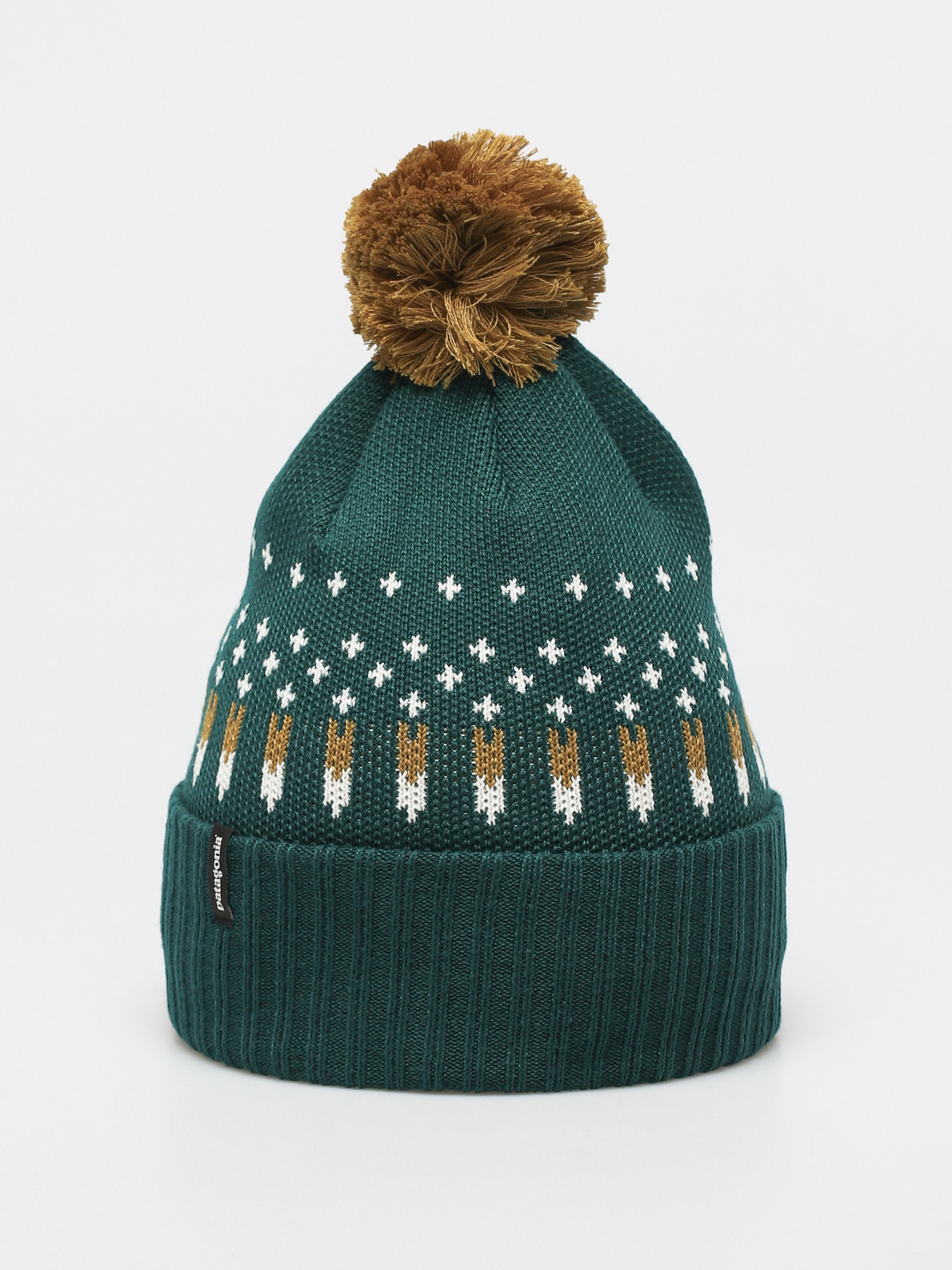 Czapka zimowa Patagonia Powder Town (snowfall knit/dark borealis green)