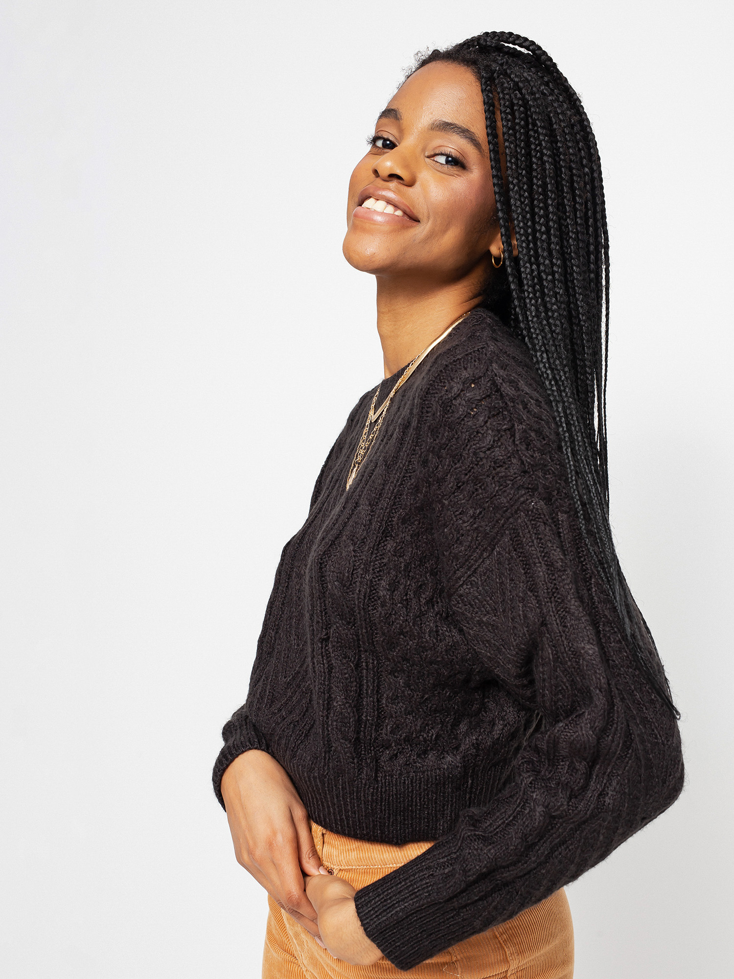 Sweter Volcom Cabled Babe Sweater Wmn (black)