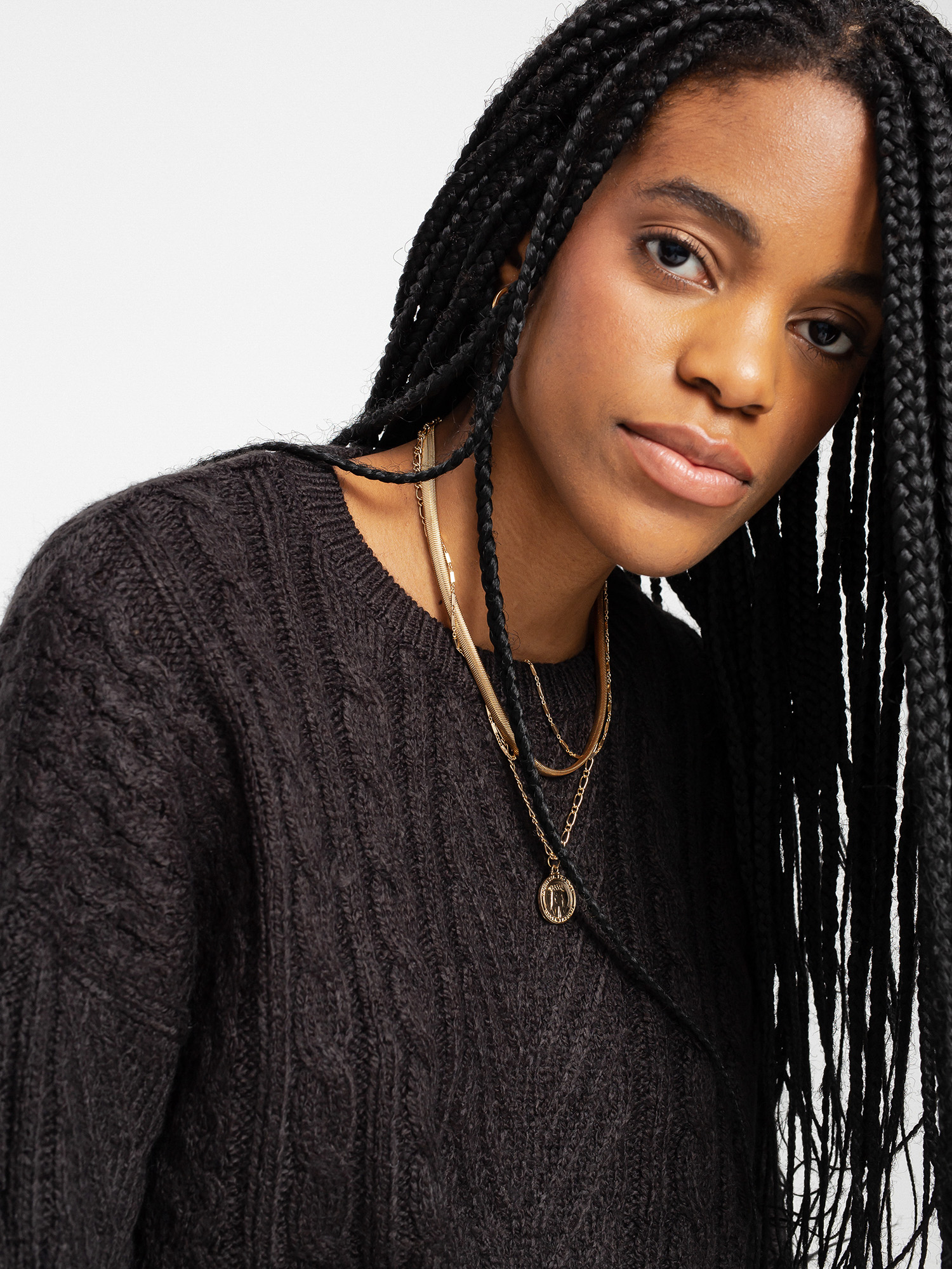 Sweter Volcom Cabled Babe Sweater Wmn (black)