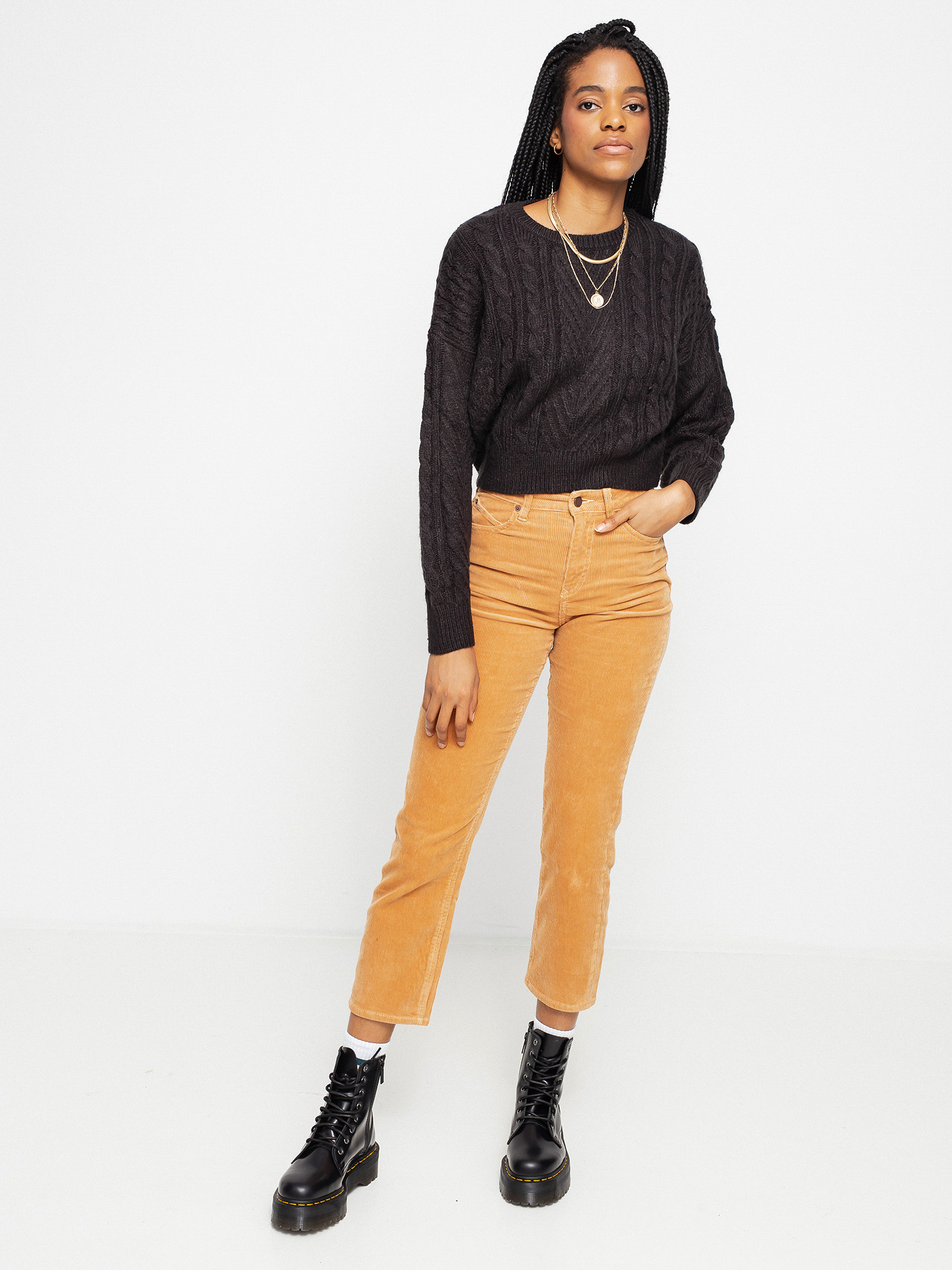 Sweter Volcom Cabled Babe Sweater Wmn (black)