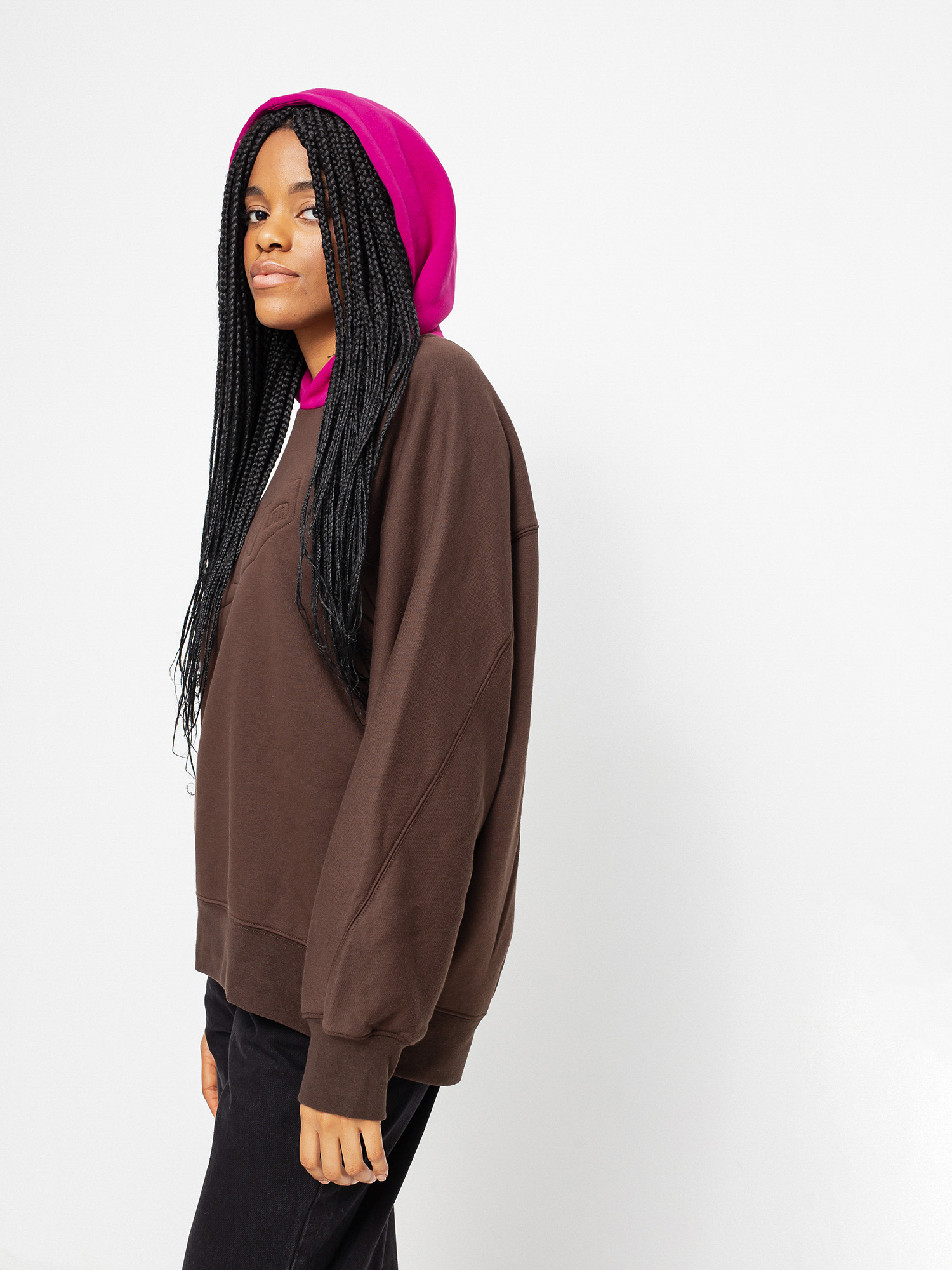 Bluza z kapturem Volcom Weirdi HD Wmn (dark brown)
