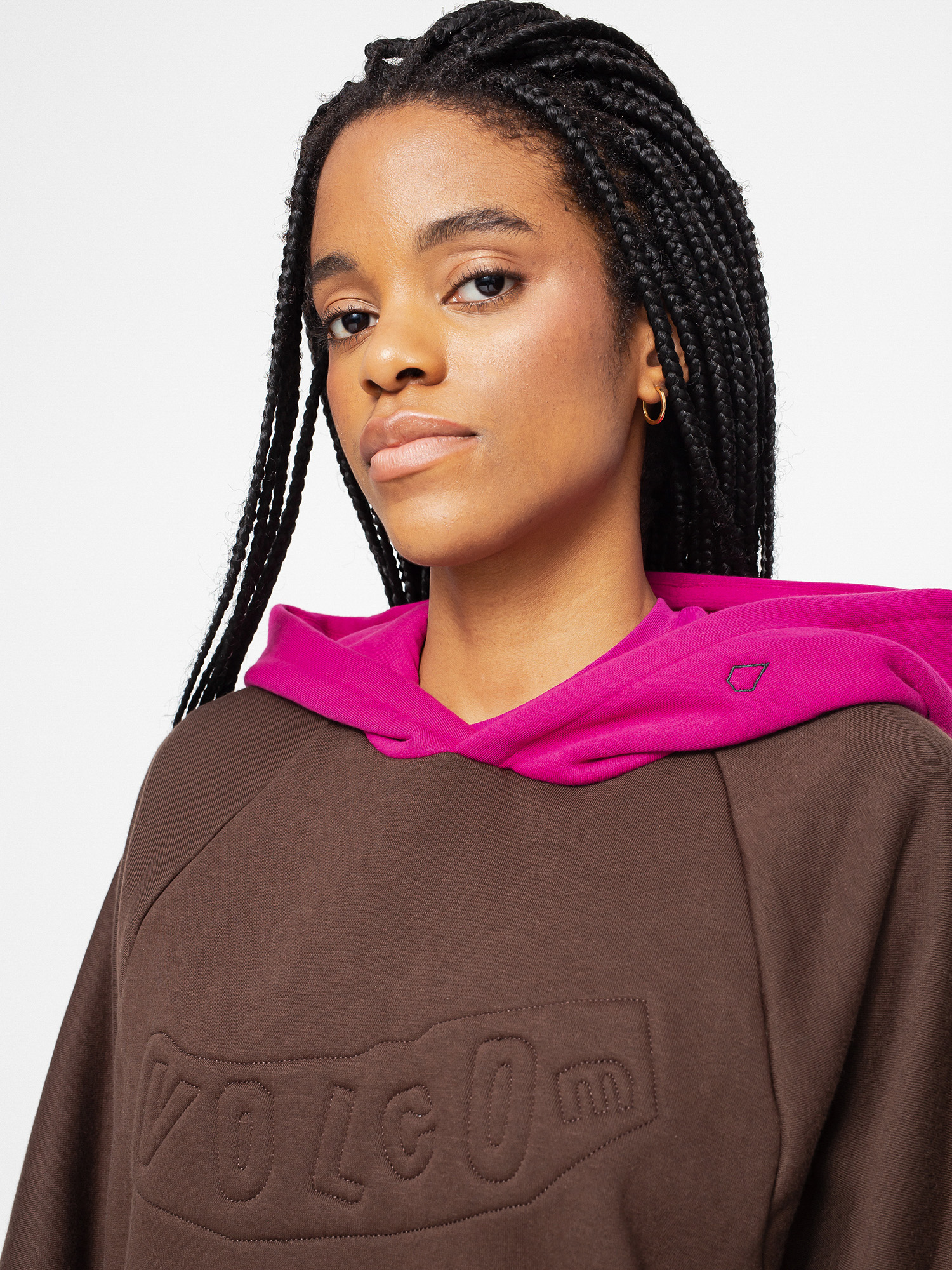 Bluza z kapturem Volcom Weirdi HD Wmn (dark brown)