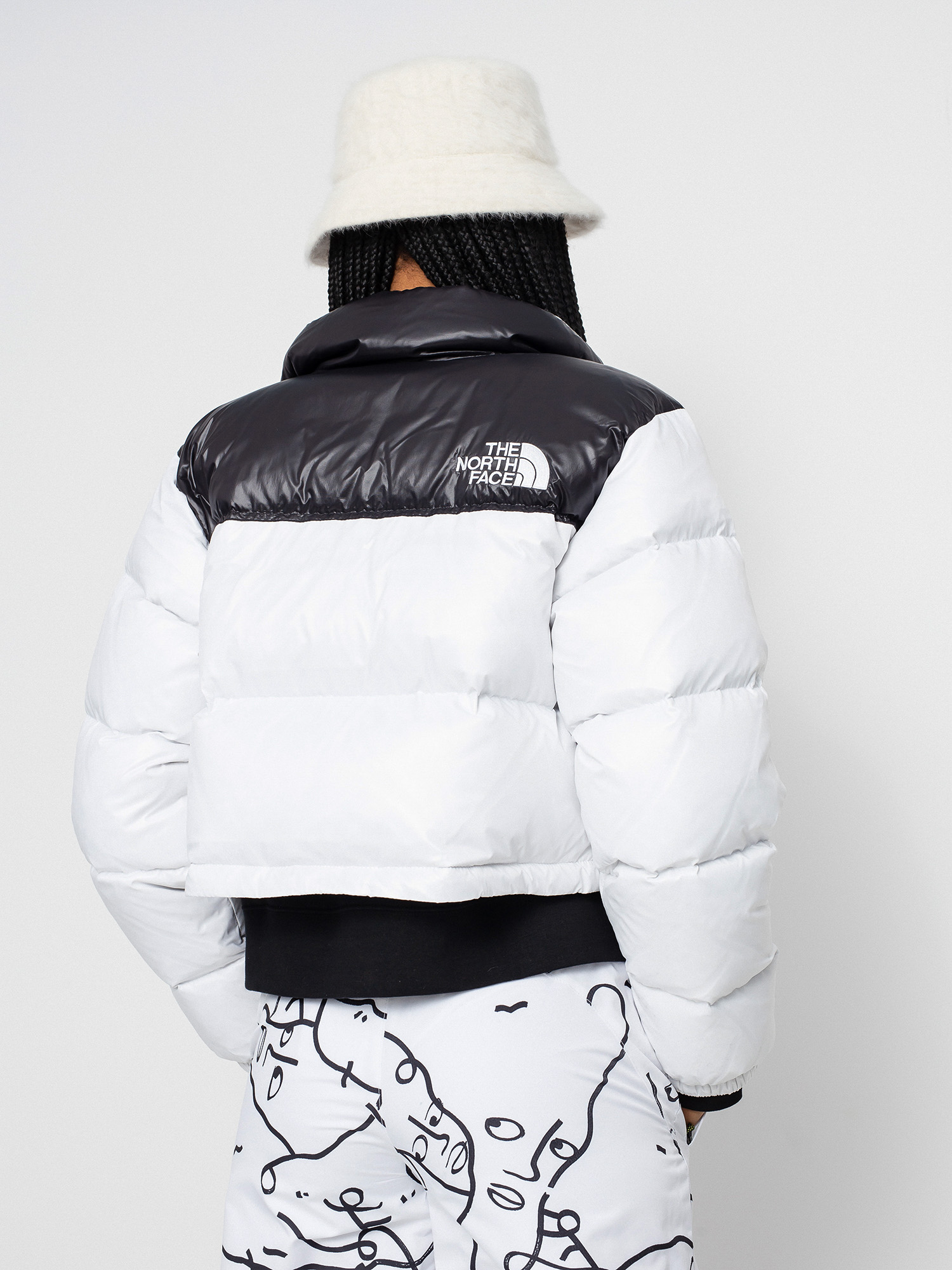Kurtka The North Face Nuptse Short Wmn (tnf white/tnf black)
